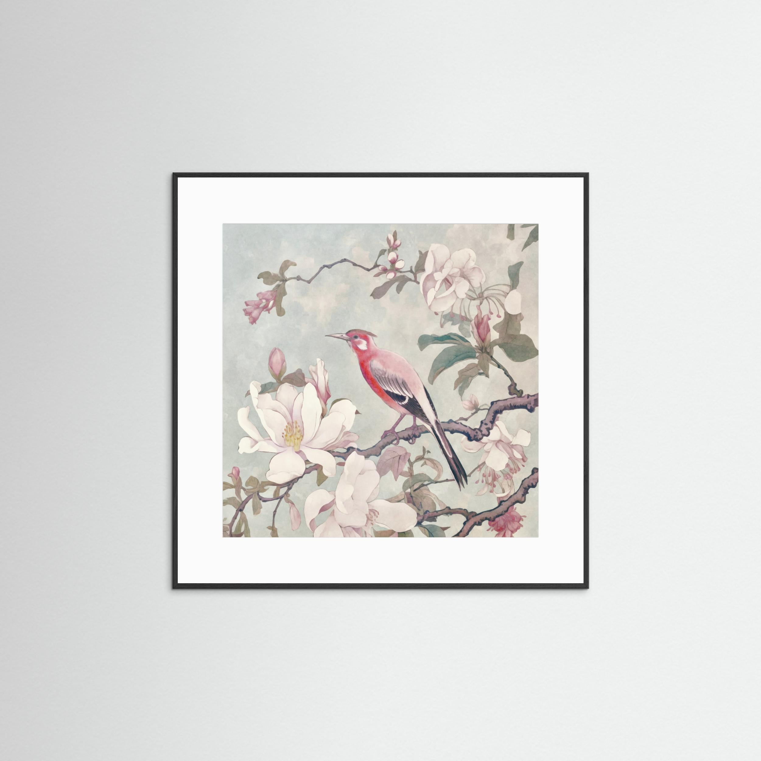 Chinoiserie Bird Spring Vibes 004 by Andrea Haase Fine Art Paper