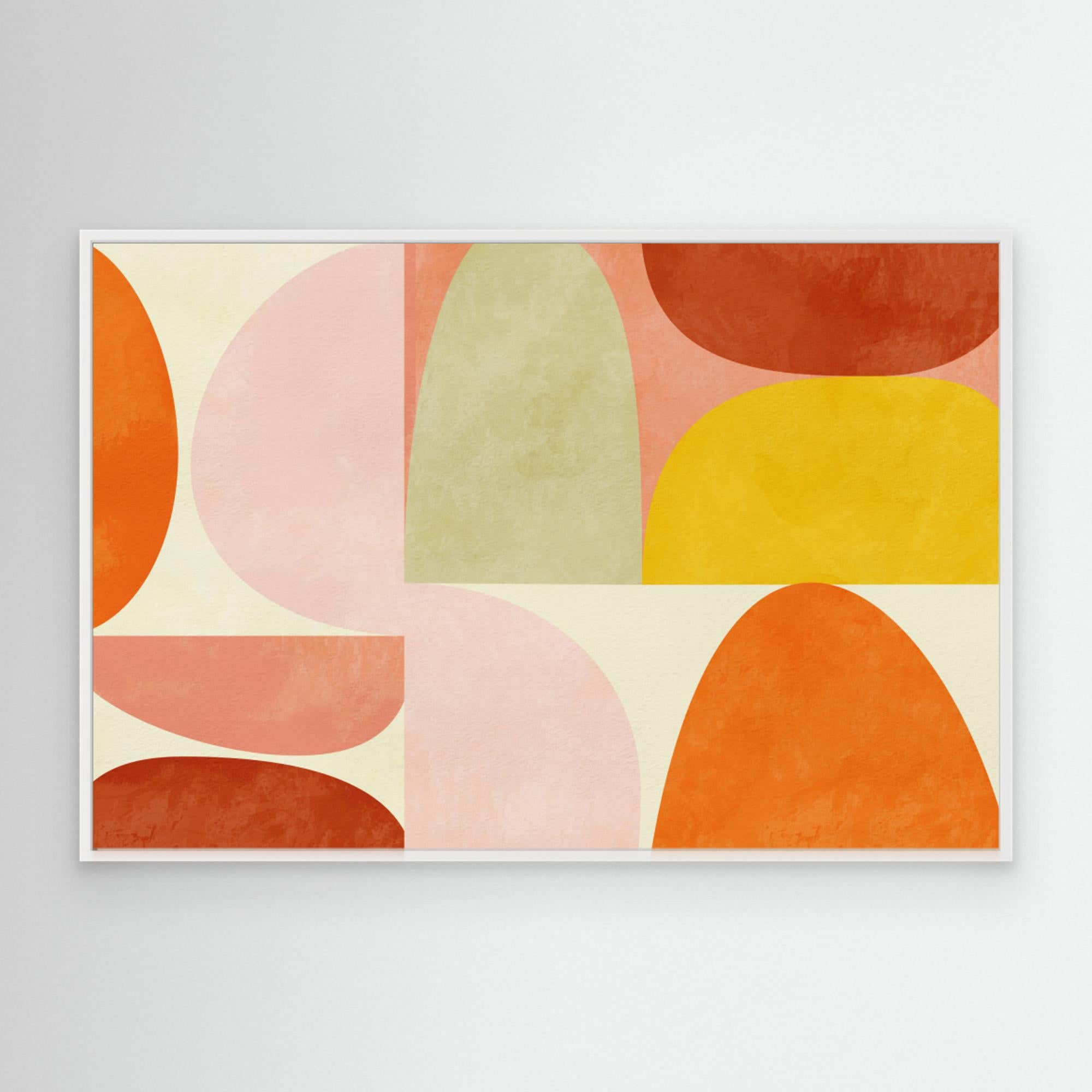 Warm Pastel Geometry by Ana Rut Bre Canvas