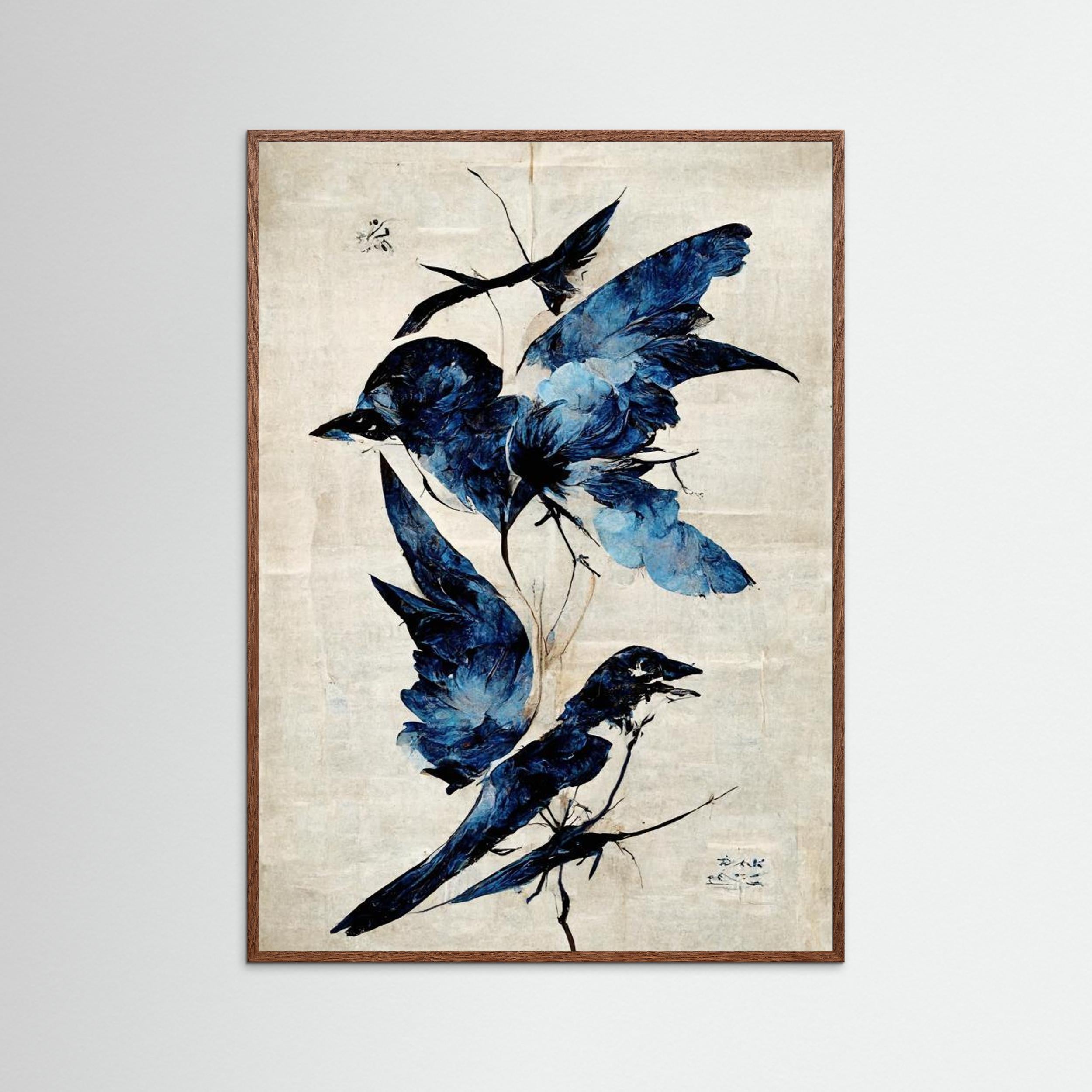 Blue Birds by Treechild Fine Art Paper