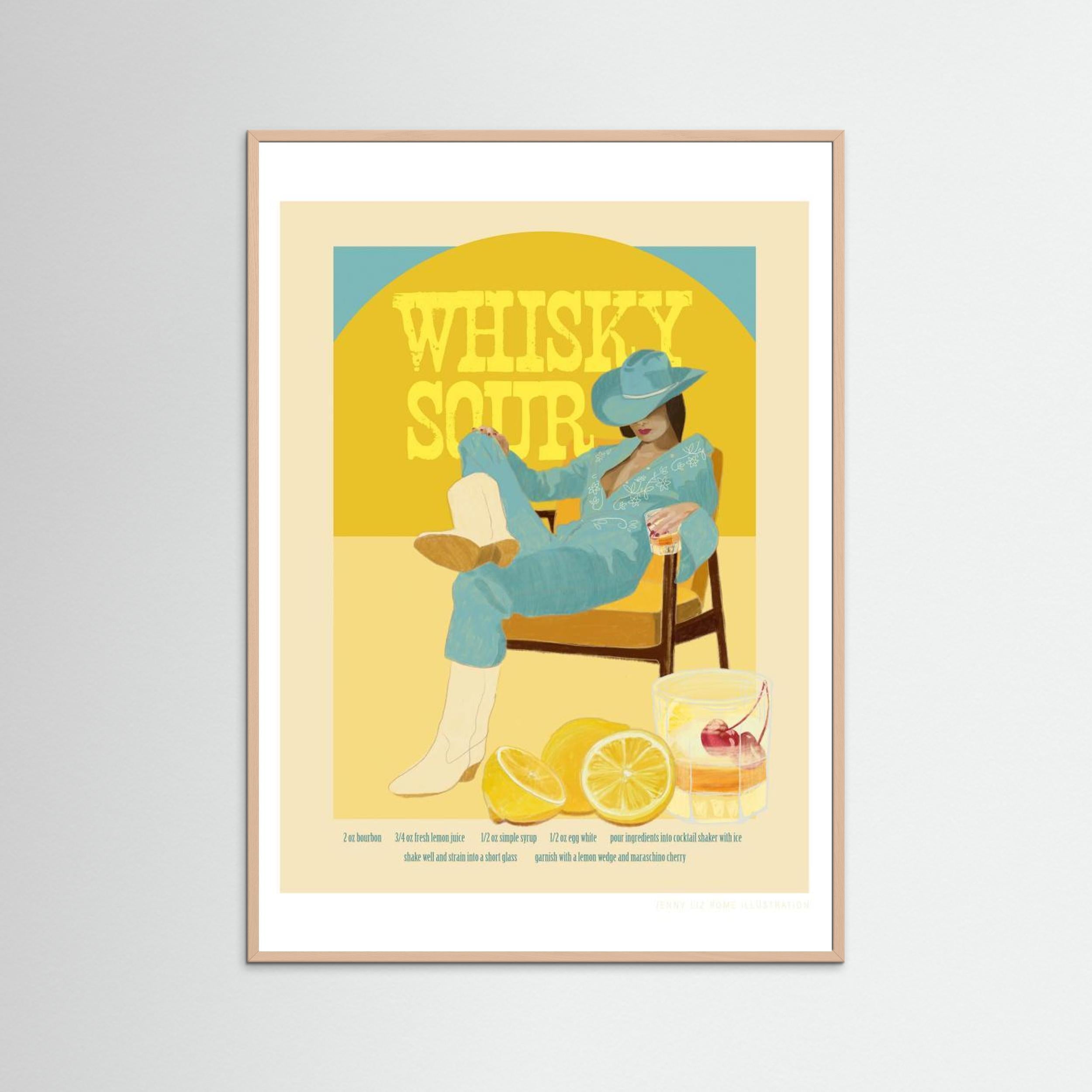 Jlr Cocktails Whiskysour by Jenny Liz Rome Fine Art Paper 