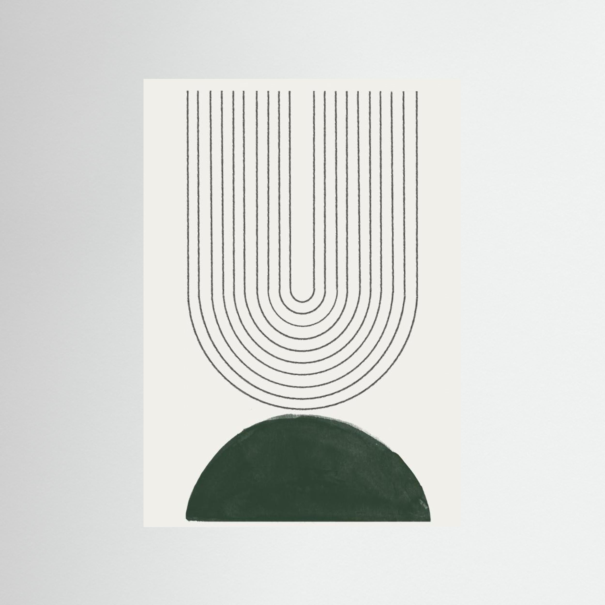 Green Mid Century Modern No.5 by The Miuus Studio Fine Art Paper