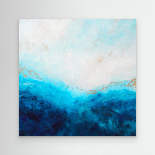 Blue Sea, golden Sunlight 1 by Françoise Wattré Canvas