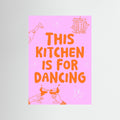 This kitchen is for dancing - pink/orange by Ohkimiko Fine Art Paper 