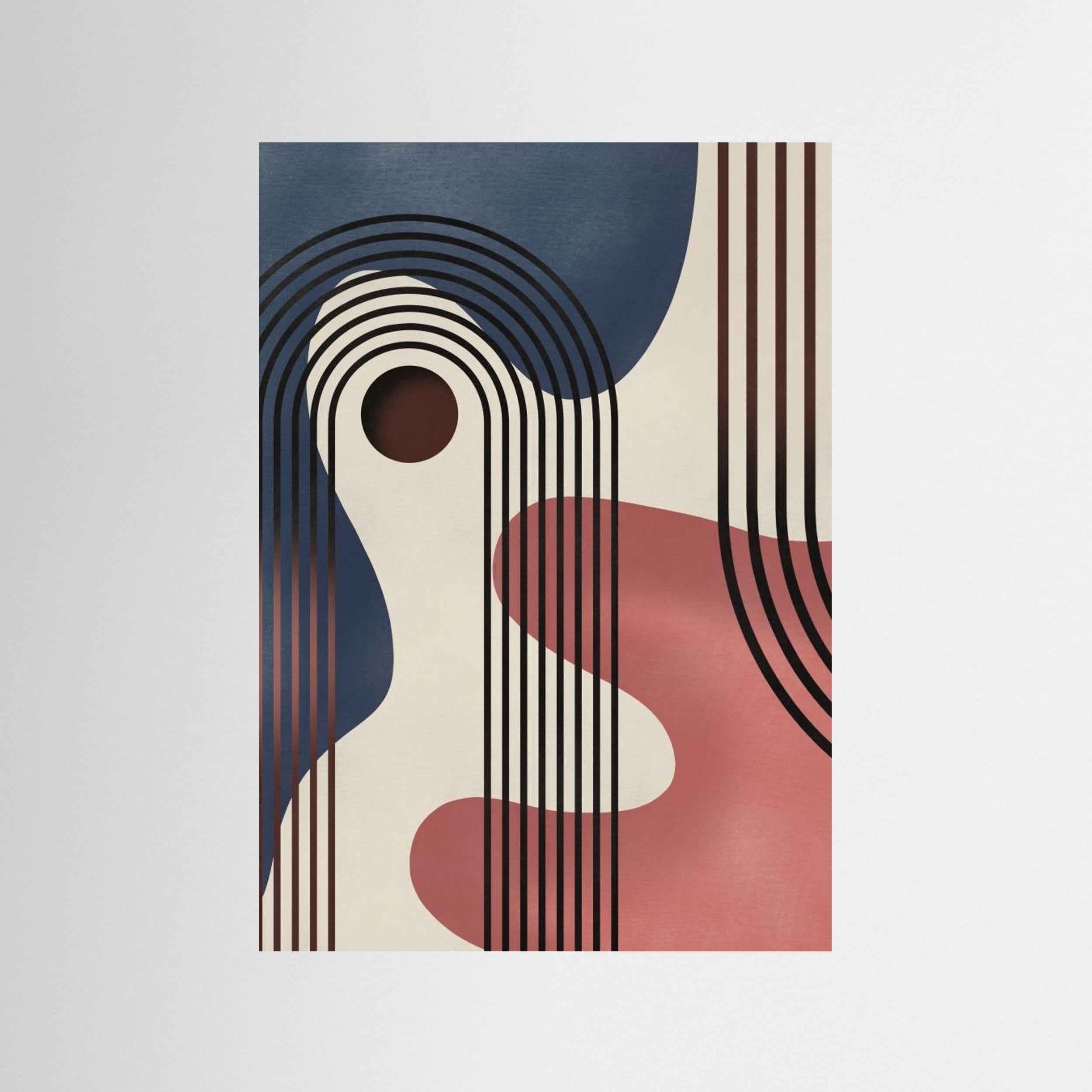 Mid Century Abstract Painting by Little Dean Fine Art Paper 