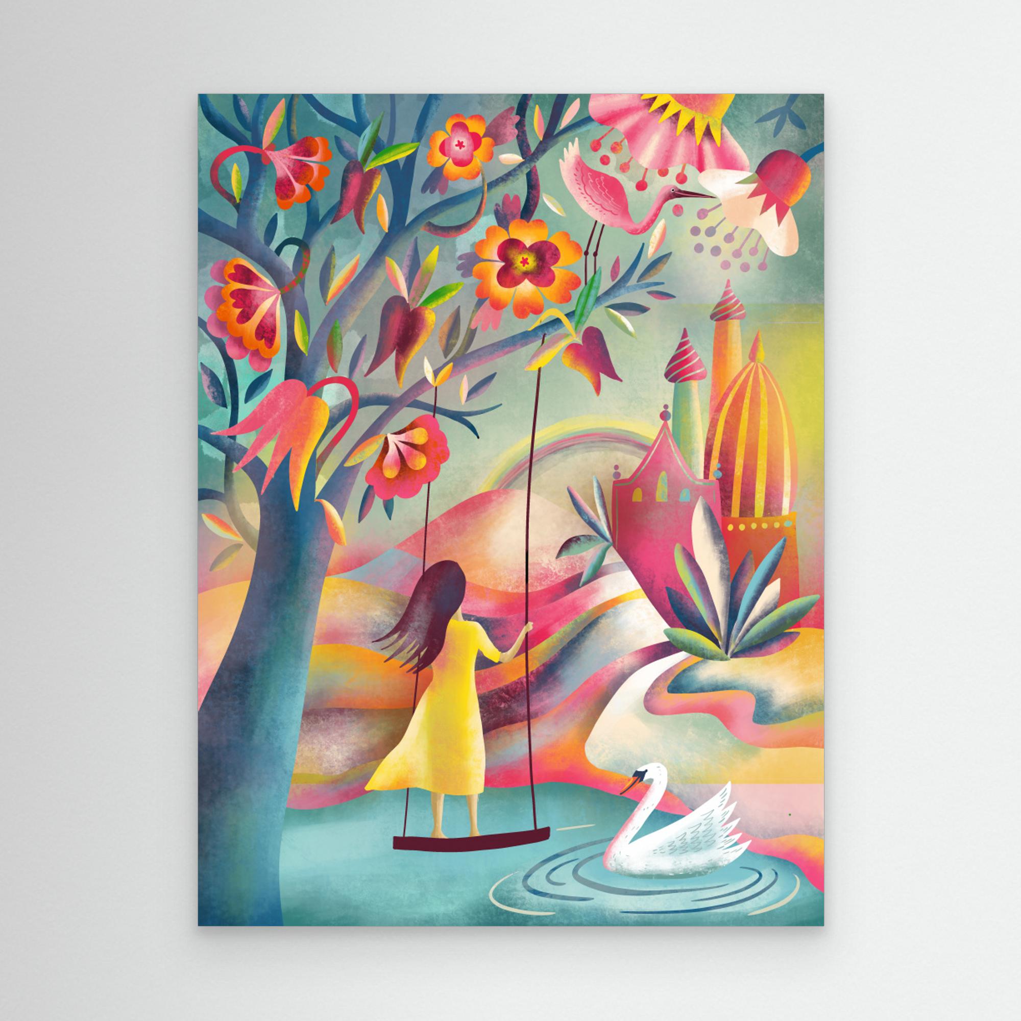 Woman With Dream Palace by Uta Krogmann Canvas