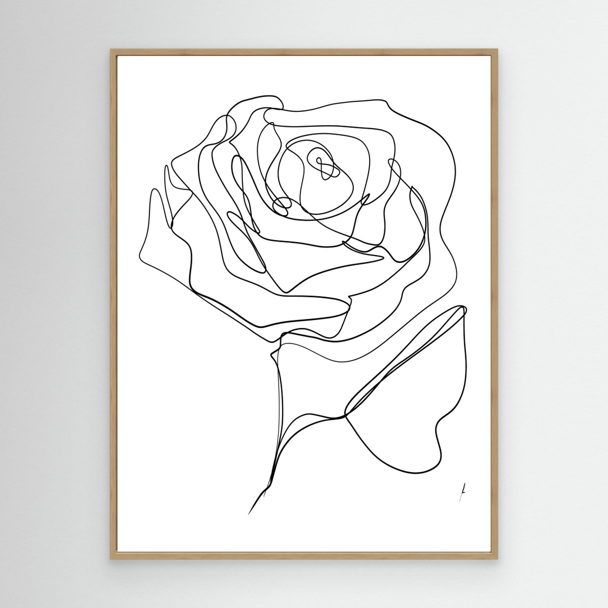 ROSE ONE-LINE DRAWING by Ankie Kooi Canvas