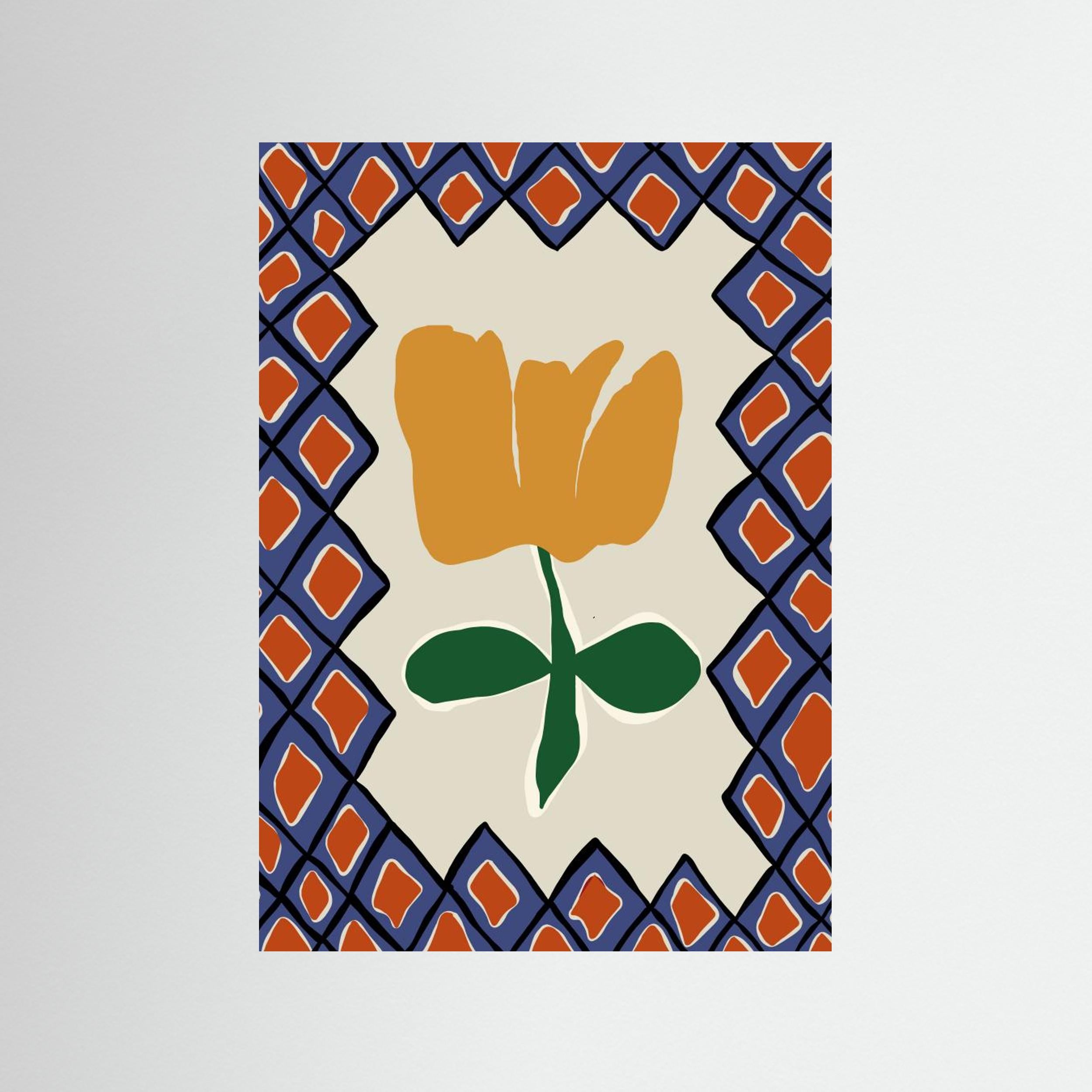 Petal plaid playtime II by Miho Art Studio Fine Art Paper 