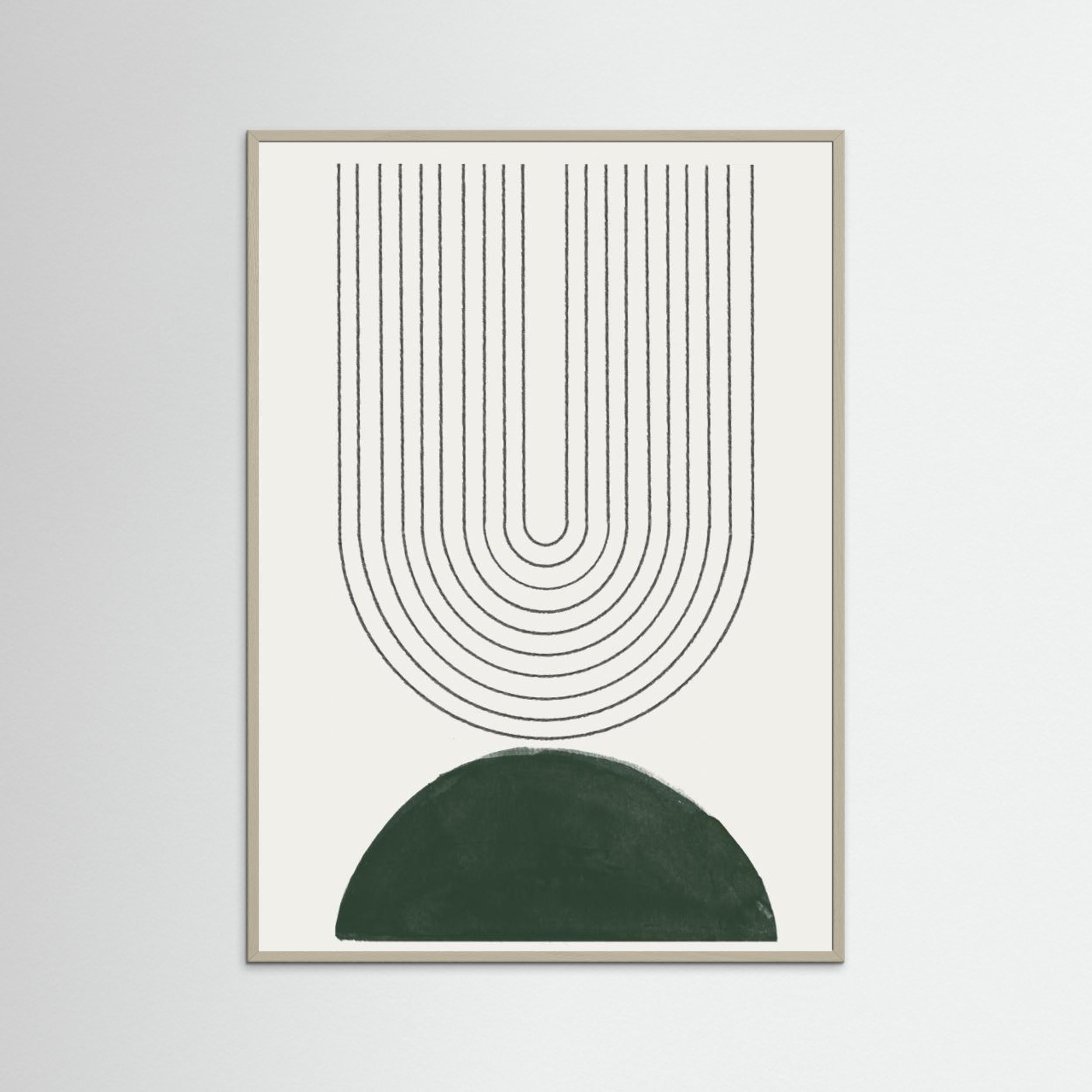 Green Mid Century Modern No.5 by The Miuus Studio Fine Art Paper 