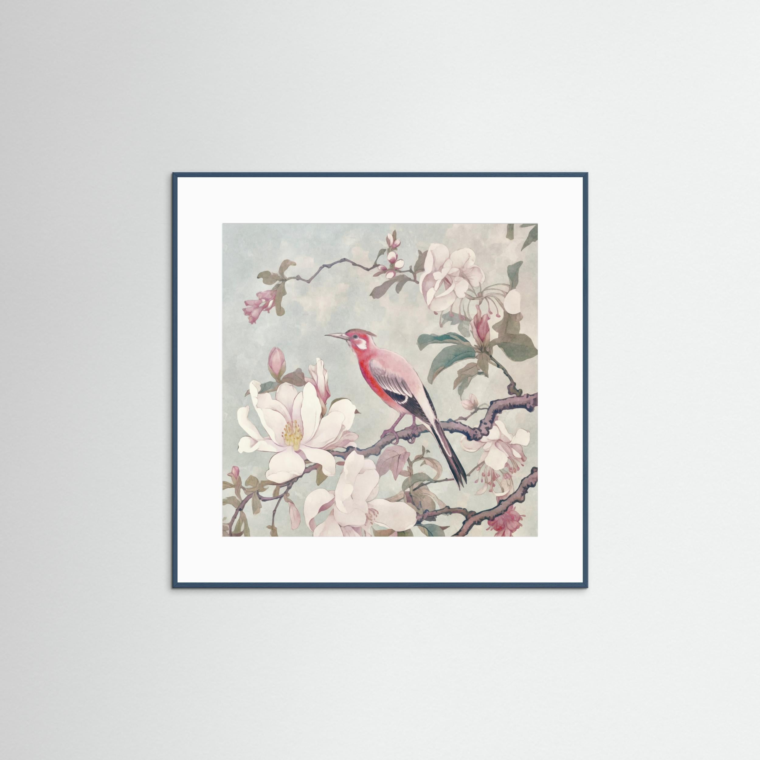 Chinoiserie Bird Spring Vibes 004 by Andrea Haase Fine Art Paper