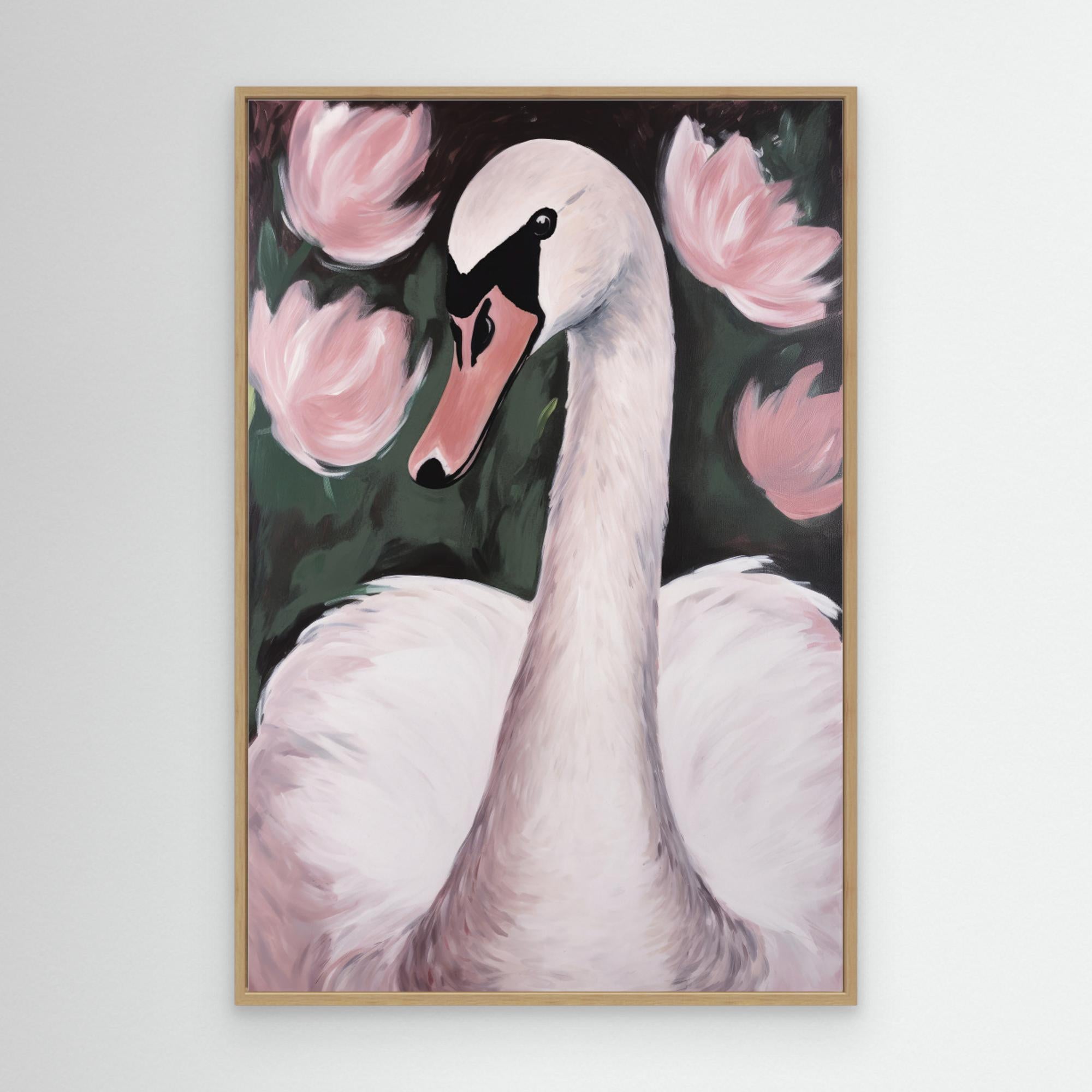 Swan In The Pond by Treechild Canvas
