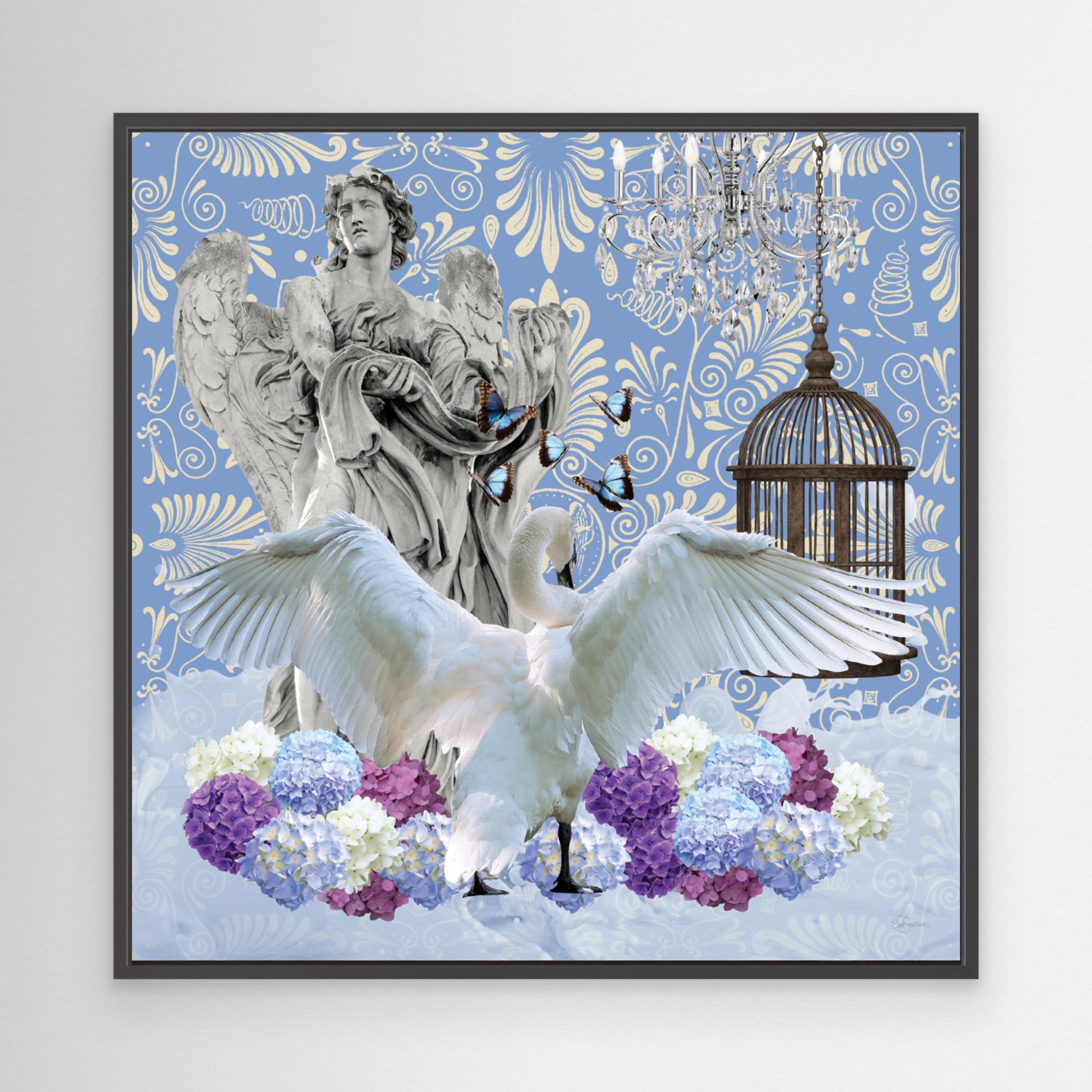 Blue Day Blue Swan by Sue Skellern Canvas