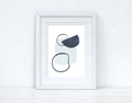 Blues Abstract 2 Colour Shapes Home Wall Decor Print-0