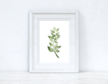 Greens Watercolour Leaves 2 Bedroom Home Wall Decor Print-0