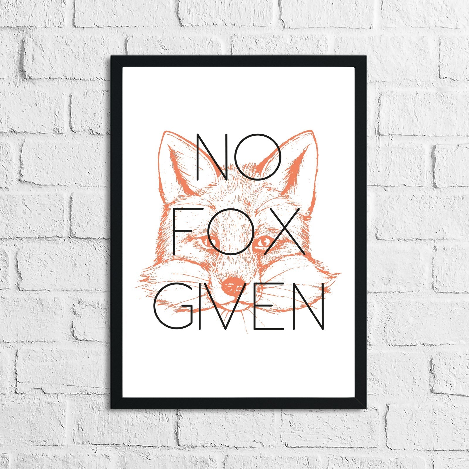 No Fox Given Humorous Funny Home Wall Decor Print-0