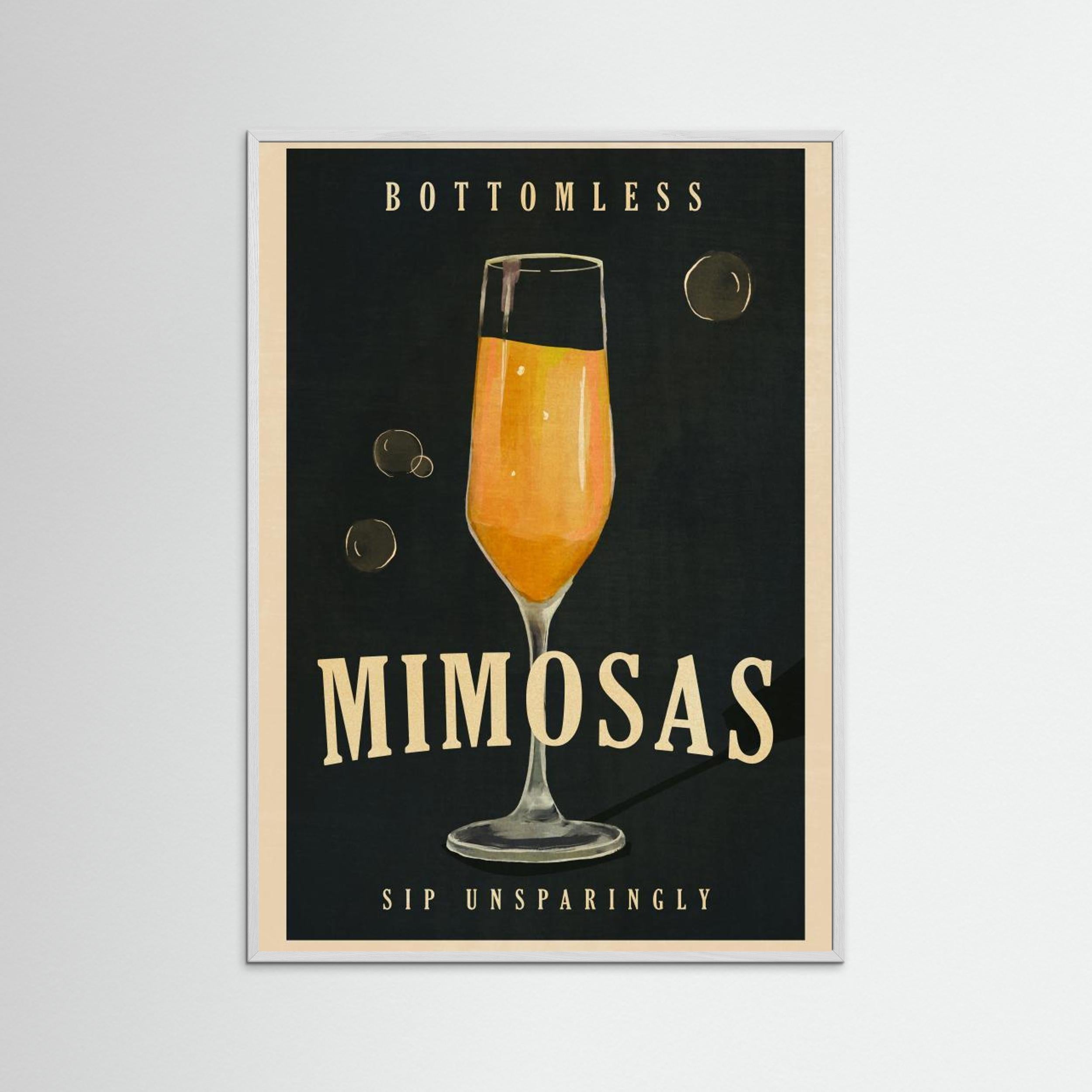 Bottomless Mimosas Art Deco Cocktail Bar Art by The Whiskey Ginger