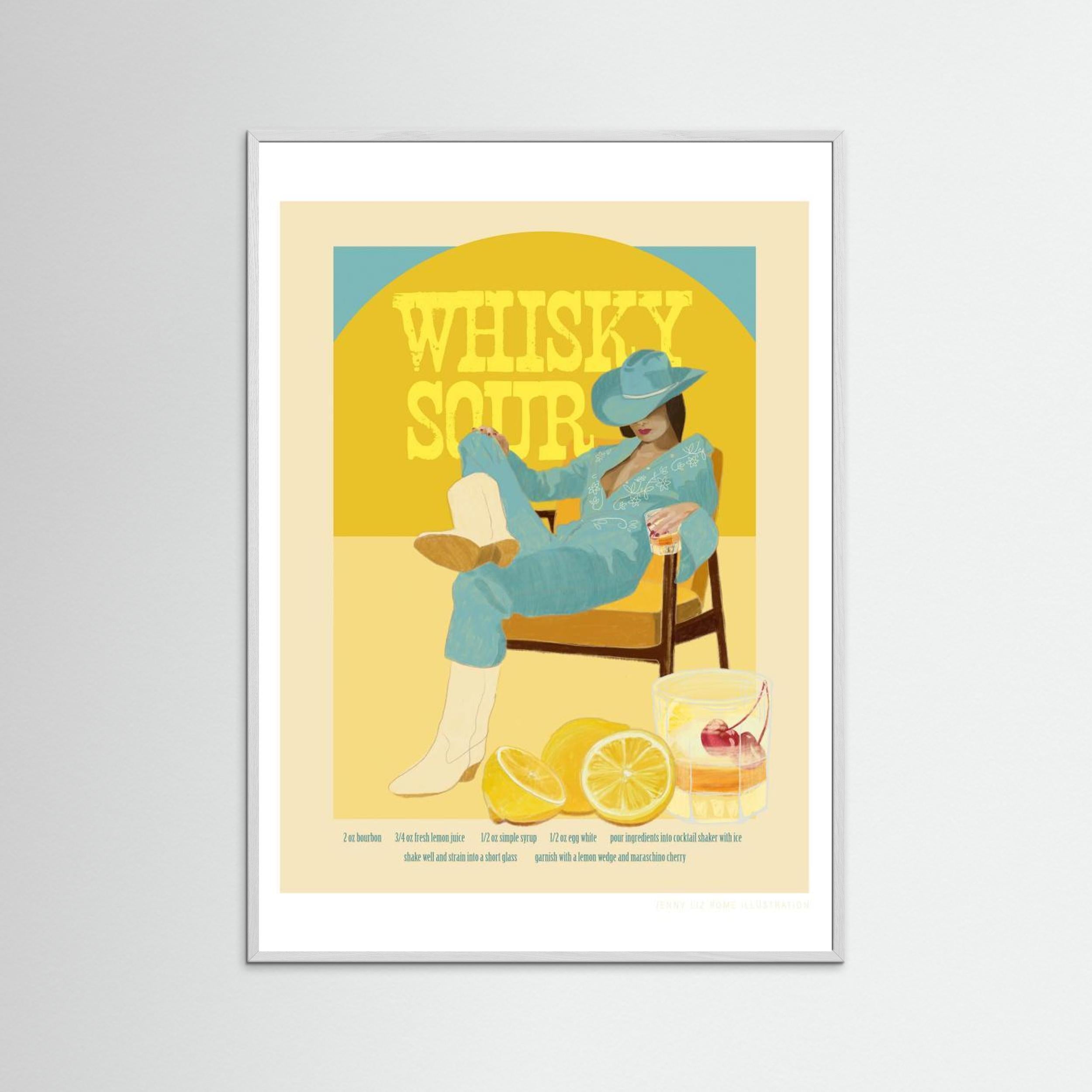 Jlr Cocktails Whiskysour by Jenny Liz Rome Fine Art Paper 