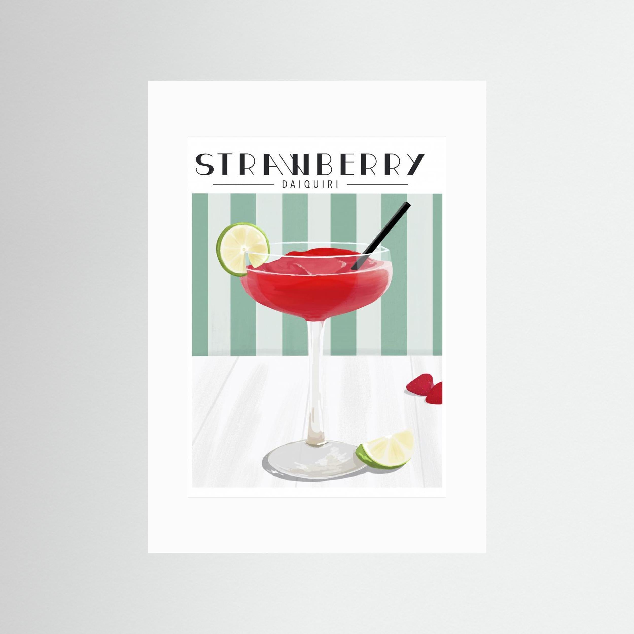 Strawberry Daiquiri by By Kammille Fine Art Paper 