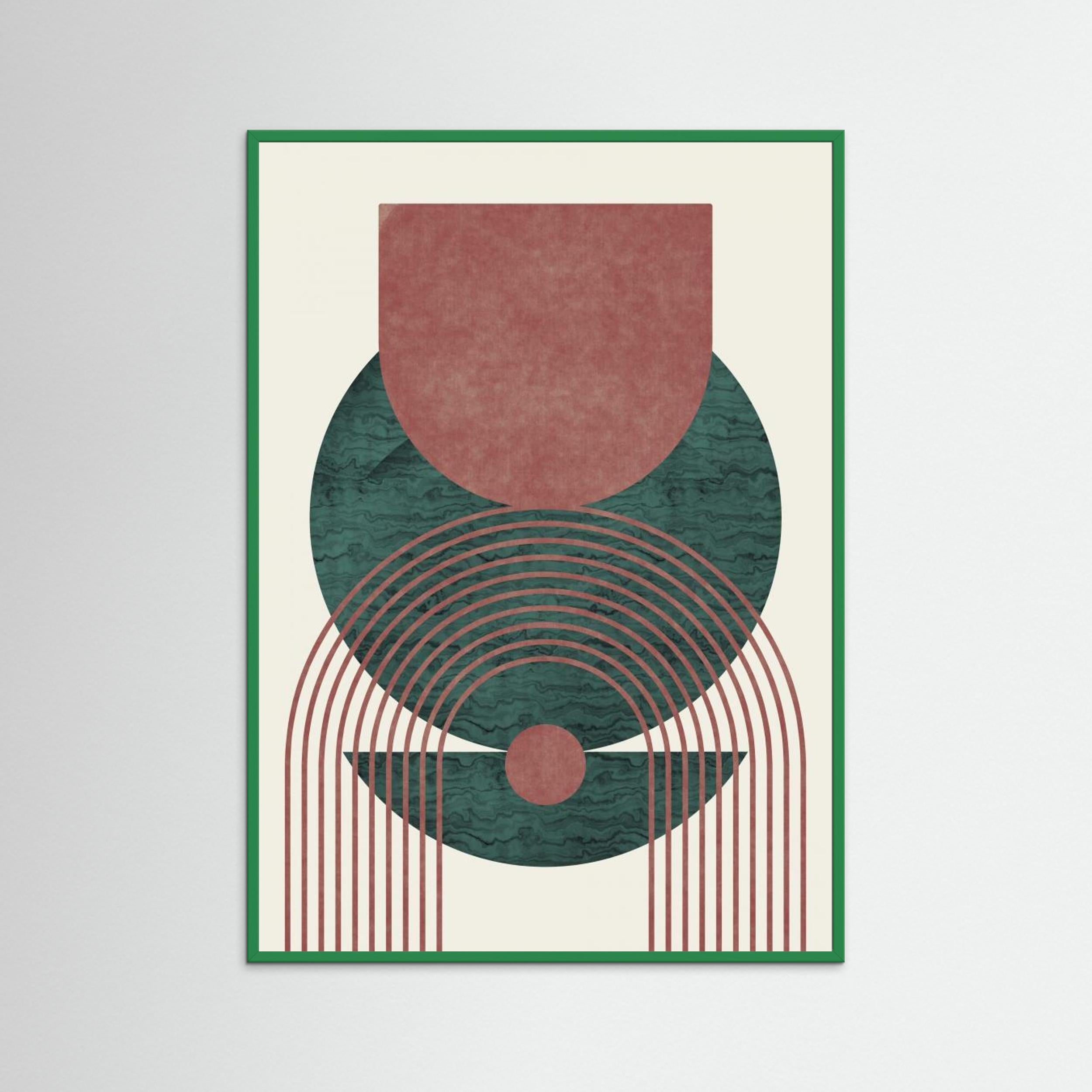 Aquamarine Marble Geometric Design by Little Dean Fine Art Paper