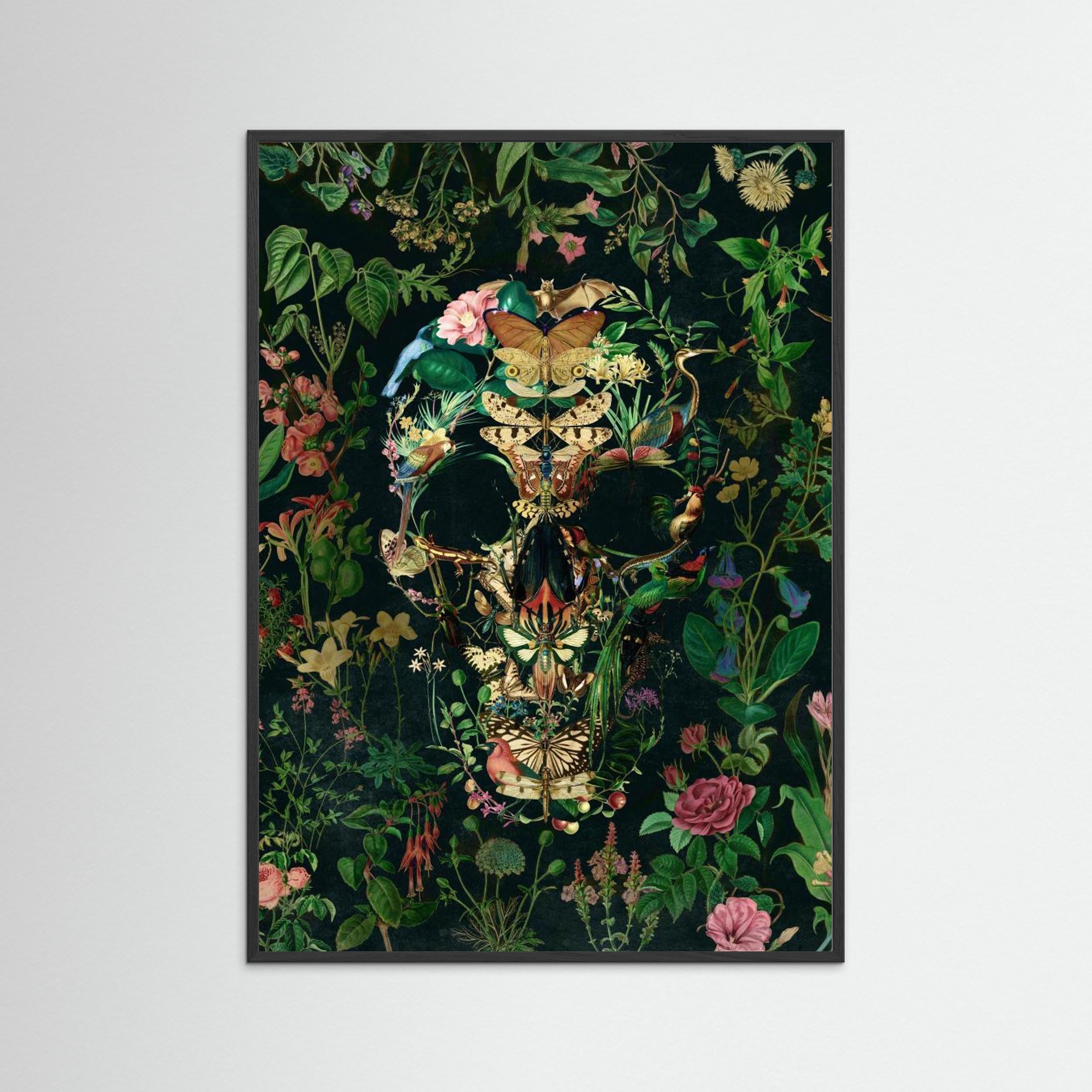 Papillon Skull by Ali Gulec Fine Art Paper 