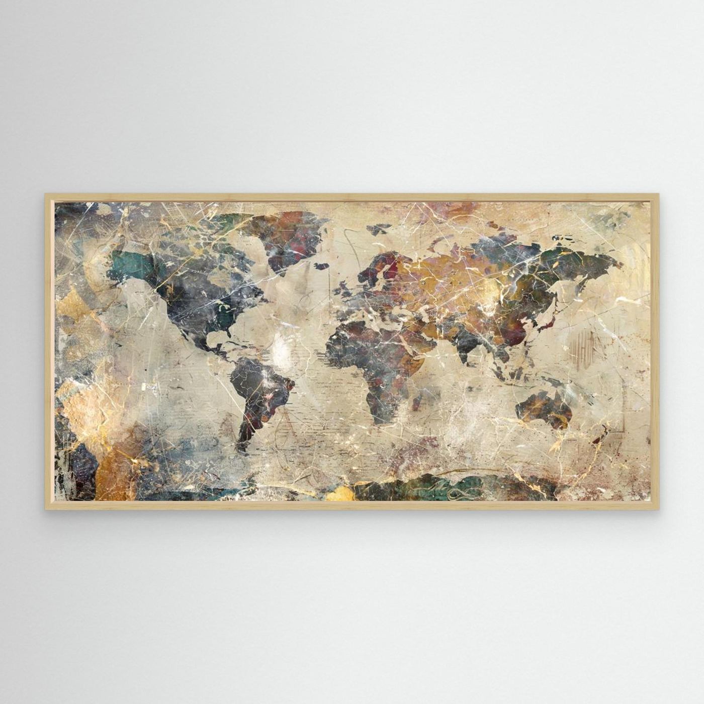 World Map Art Illustration 09 by Rafal Kulik Canvas
