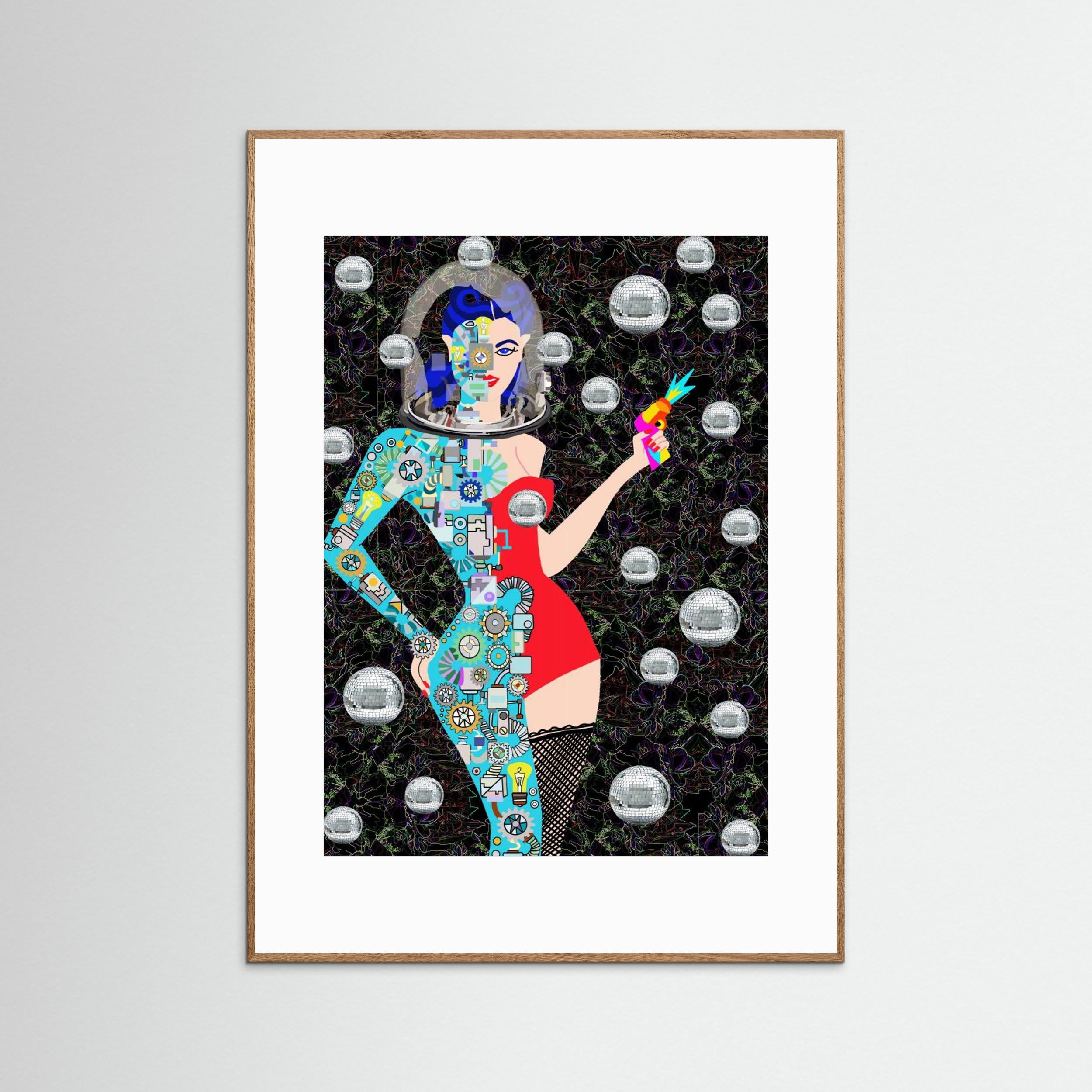 Disco Alien by Lynnda Rakos Fine Art Paper 