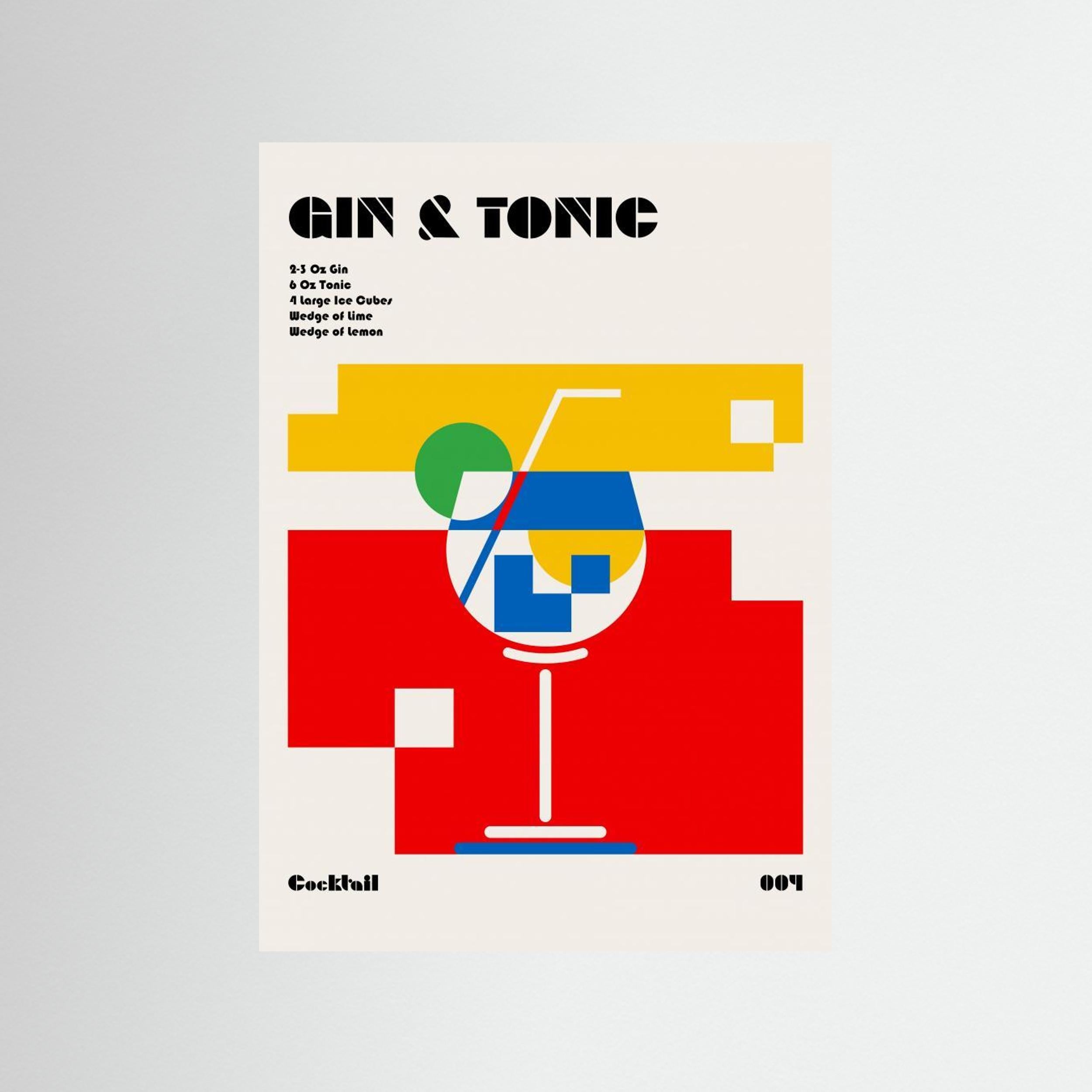Gin &amp; Tonic Bauhaus Cocktail by Retrodrome