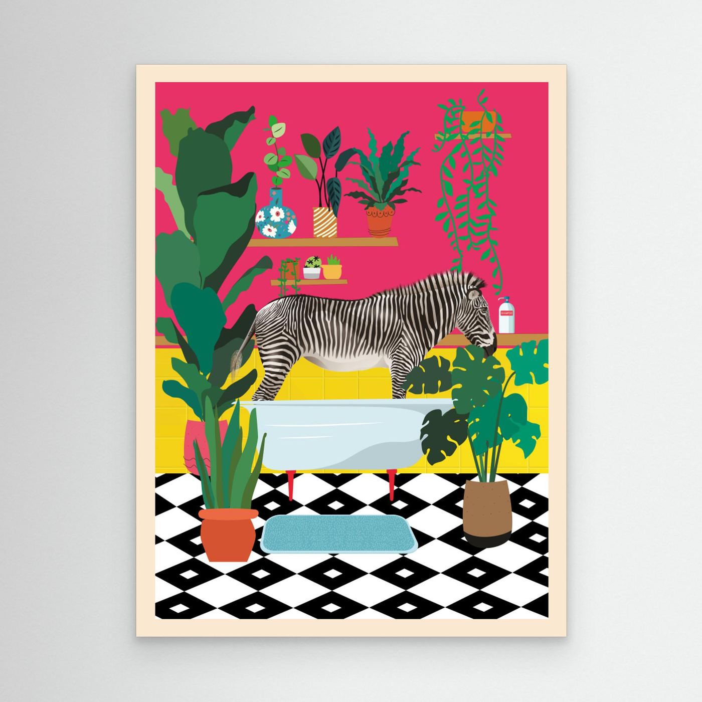 Zebra Bathtime by Wall Chart Art Studio Canvas