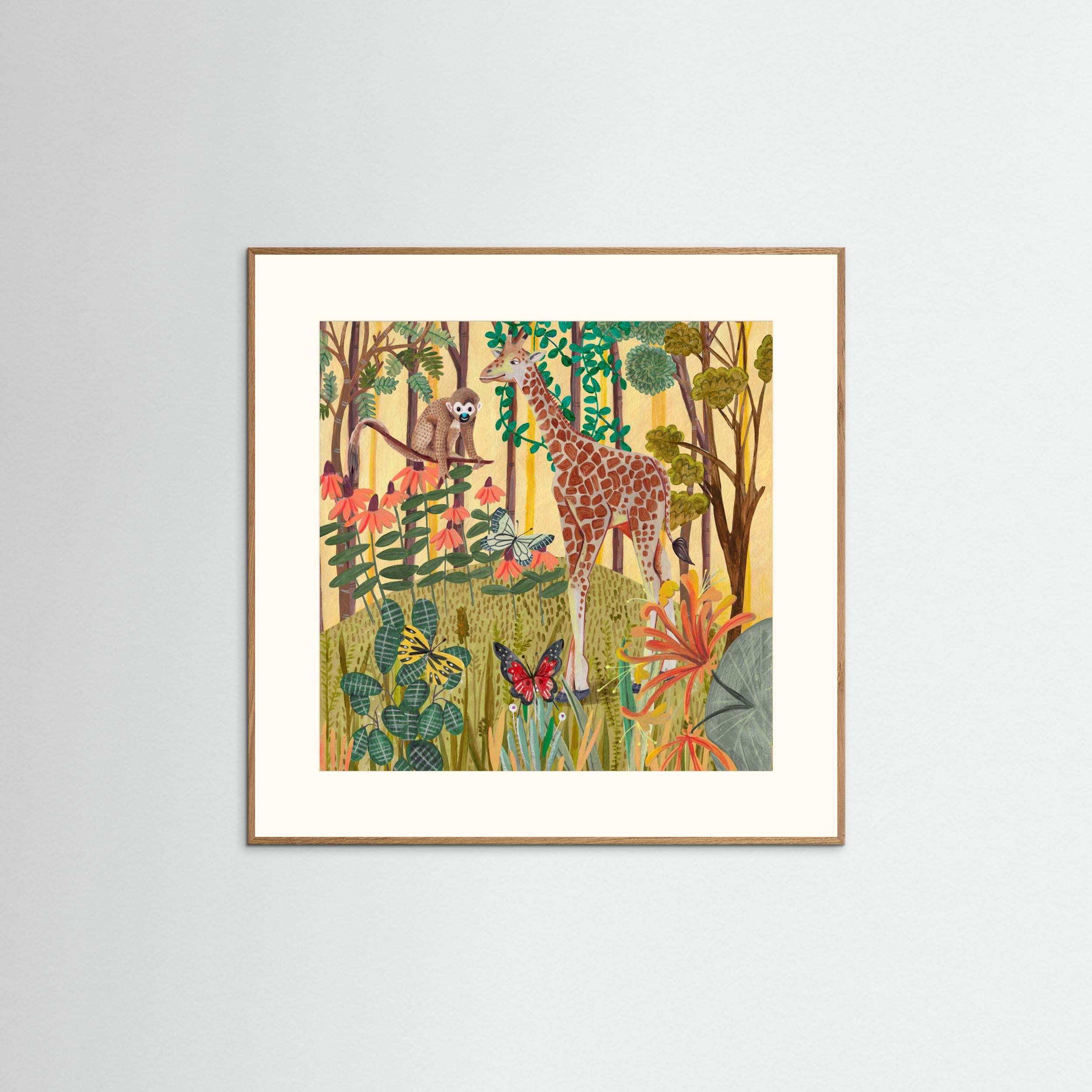 Giraffe in nature by Caroline Bonne Müller Fine Art Paper