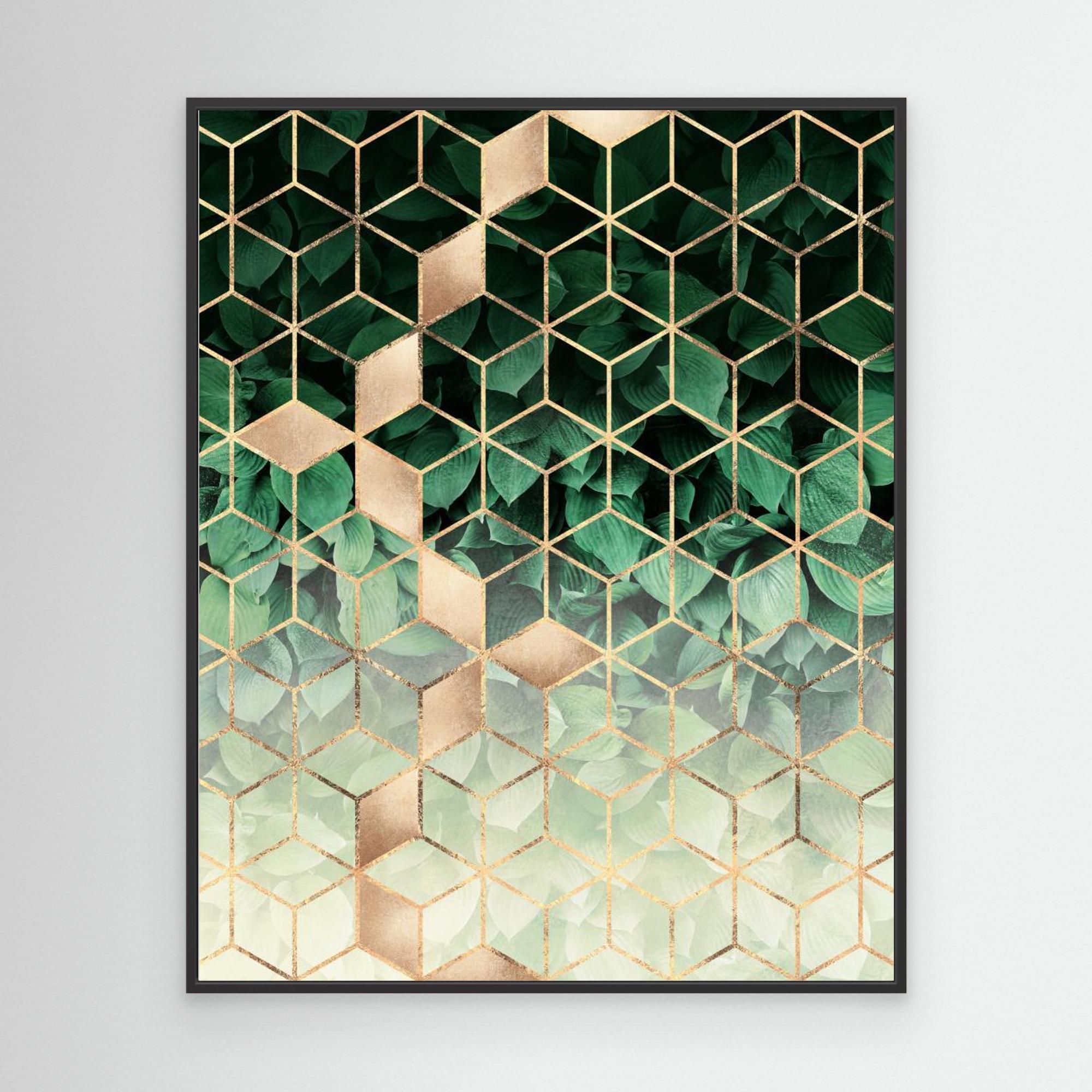 Leaves And Cubes by Elisabeth Fredriksson Canvas