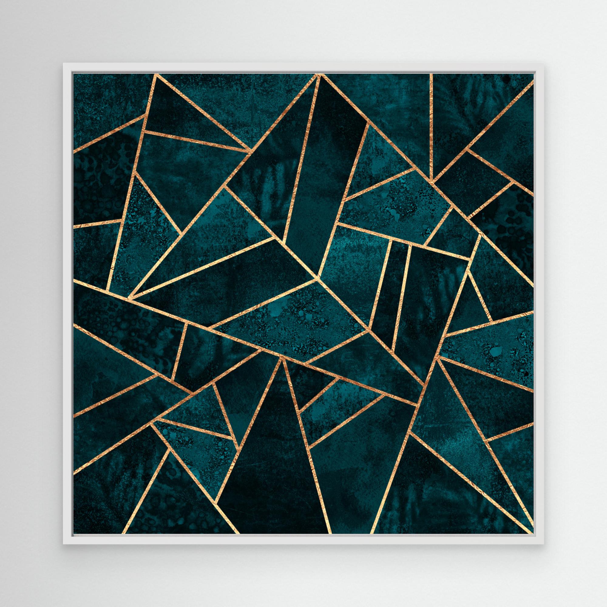 Deep Teal Stone by Elisabeth Fredriksson Canvas