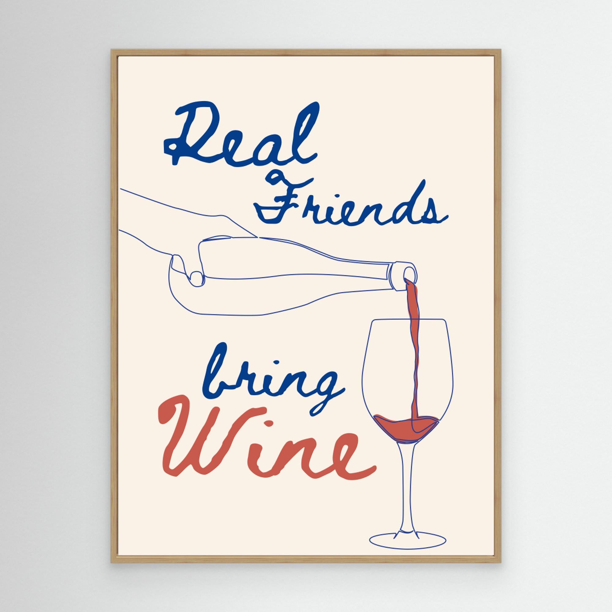 Real friends bring wine by Ohkimiko Canvas