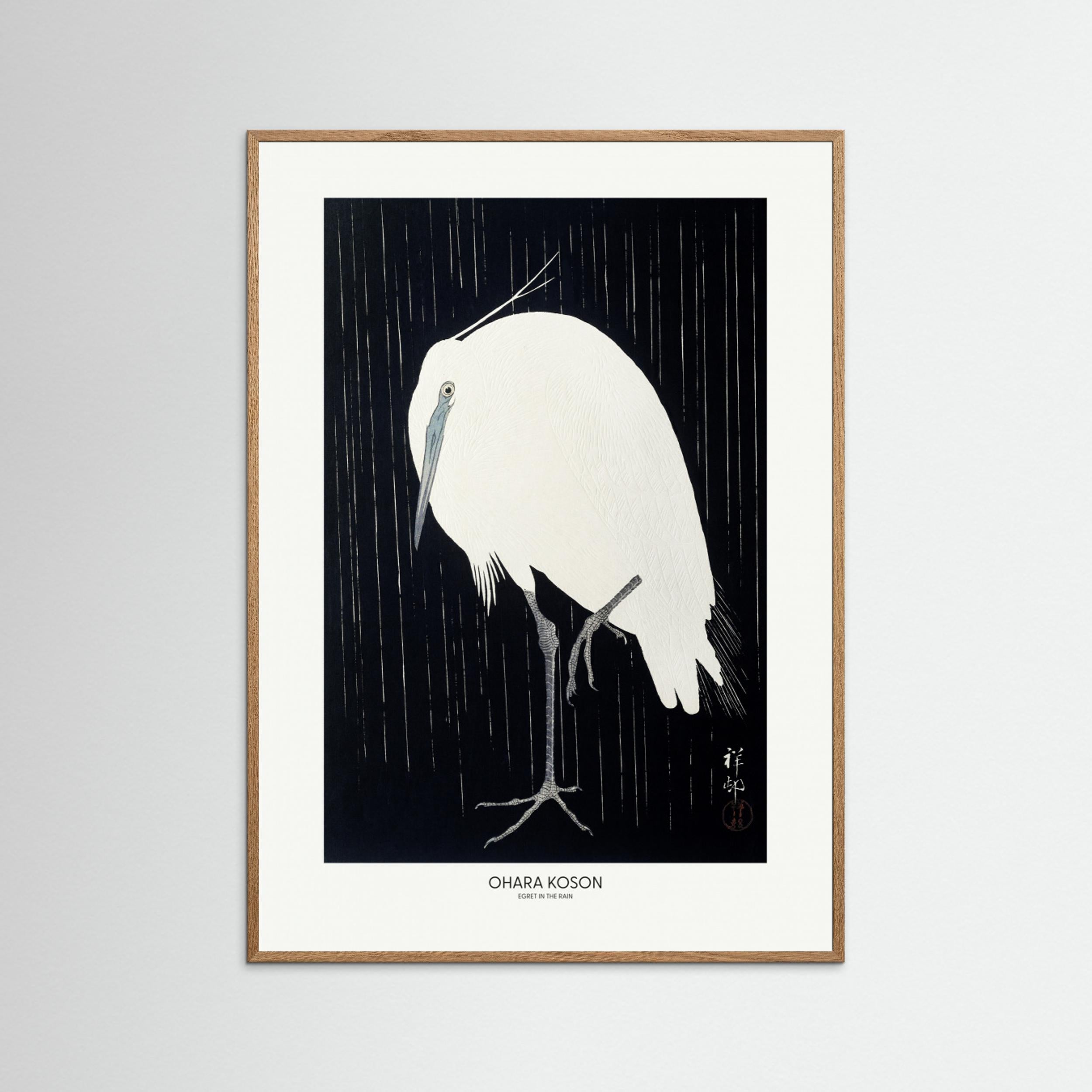 Egret In The Rain Fine Art Paper 