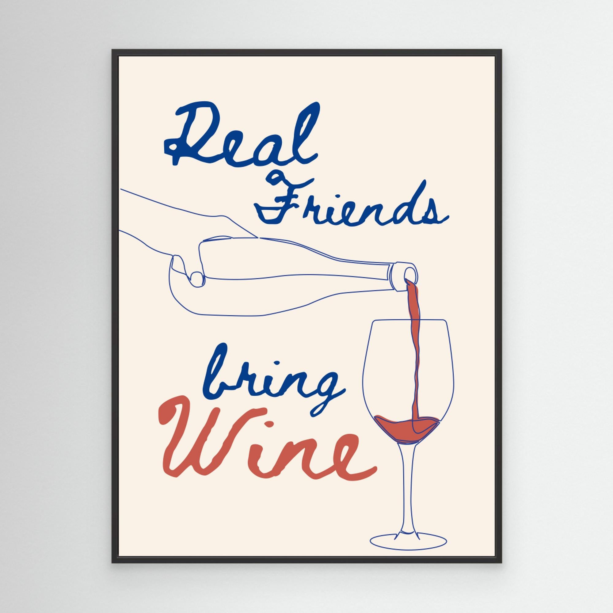 Real friends bring wine by Ohkimiko Canvas