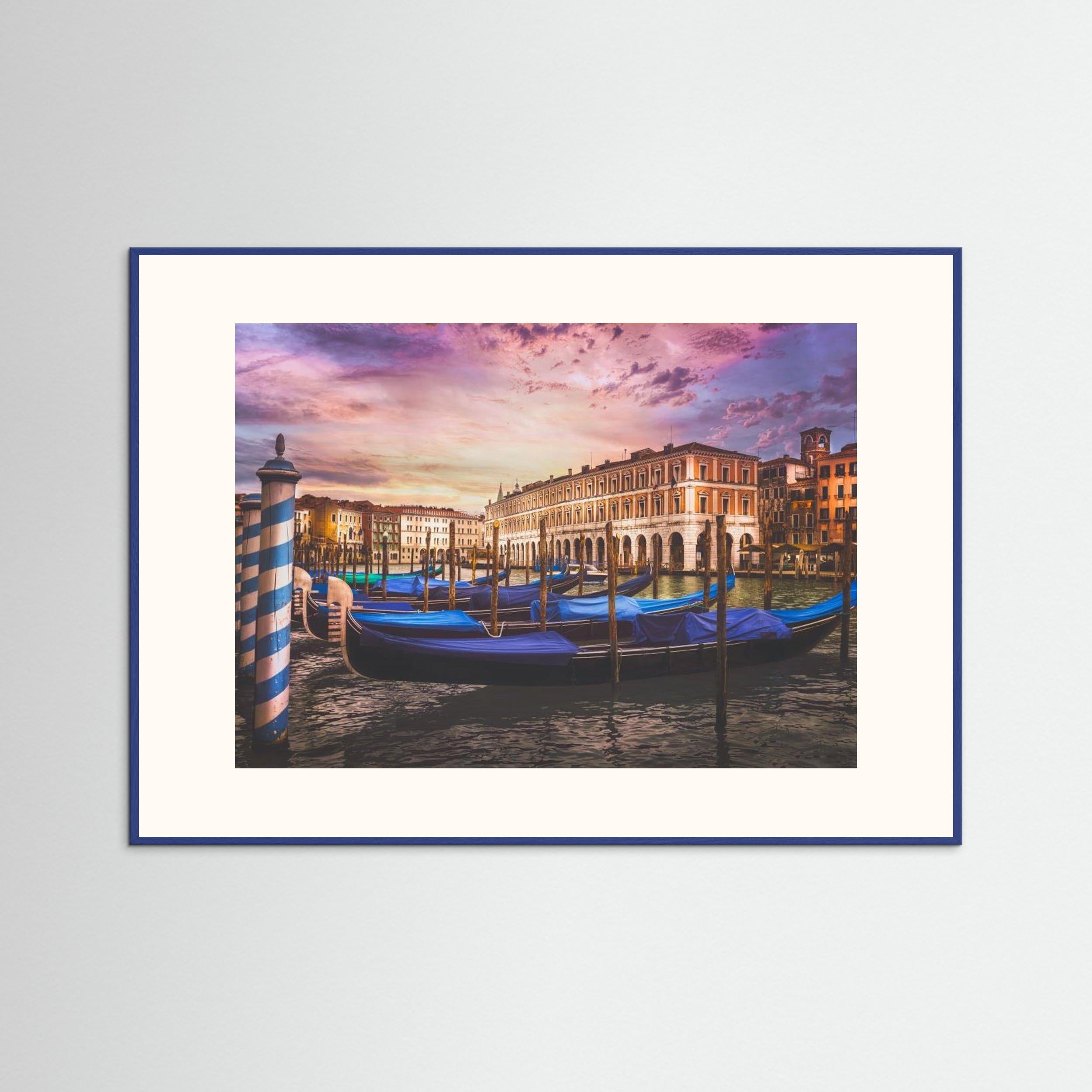 Gondolas of the Grand Canal by Miary Andria Fine Art Paper