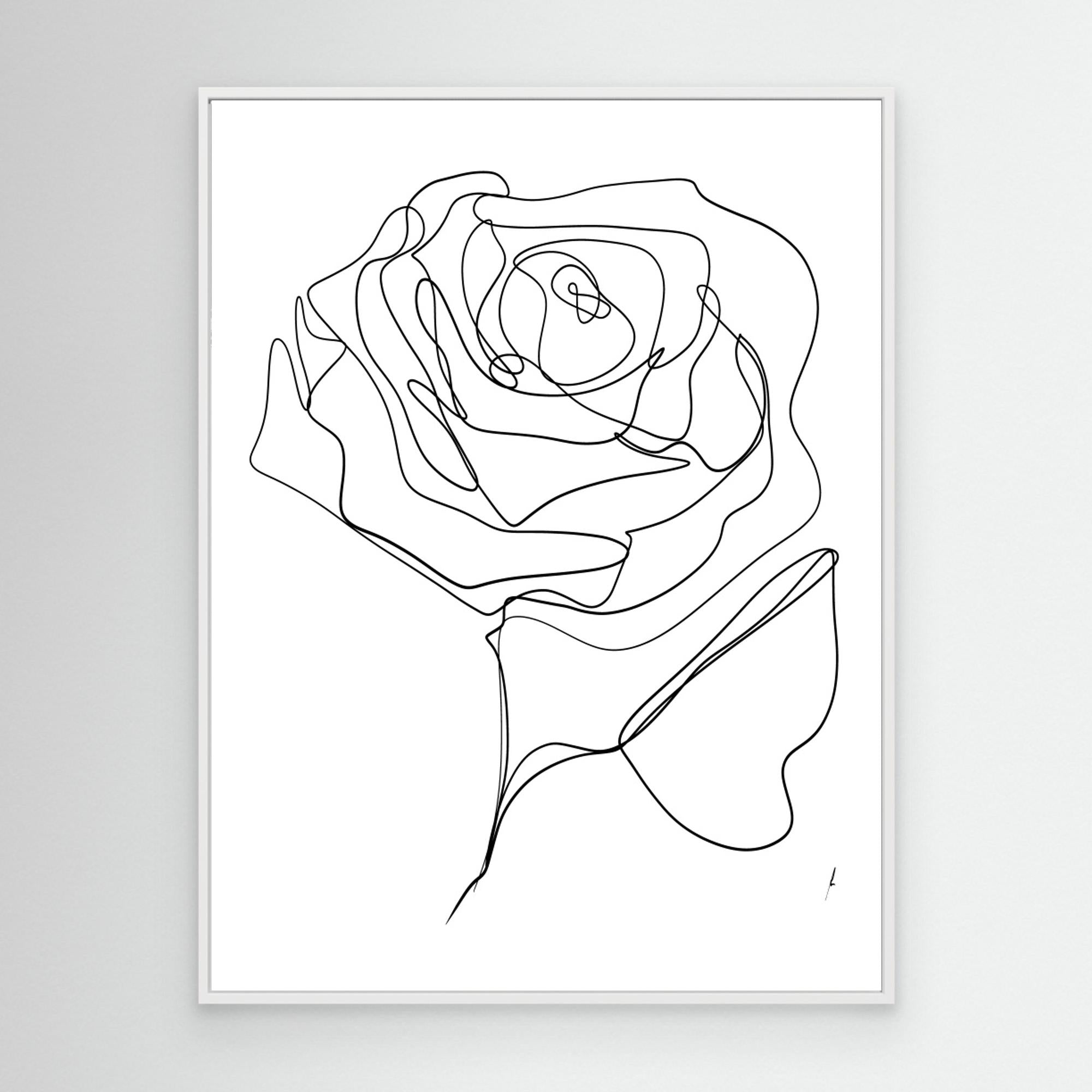 ROSE ONE-LINE DRAWING by Ankie Kooi Canvas