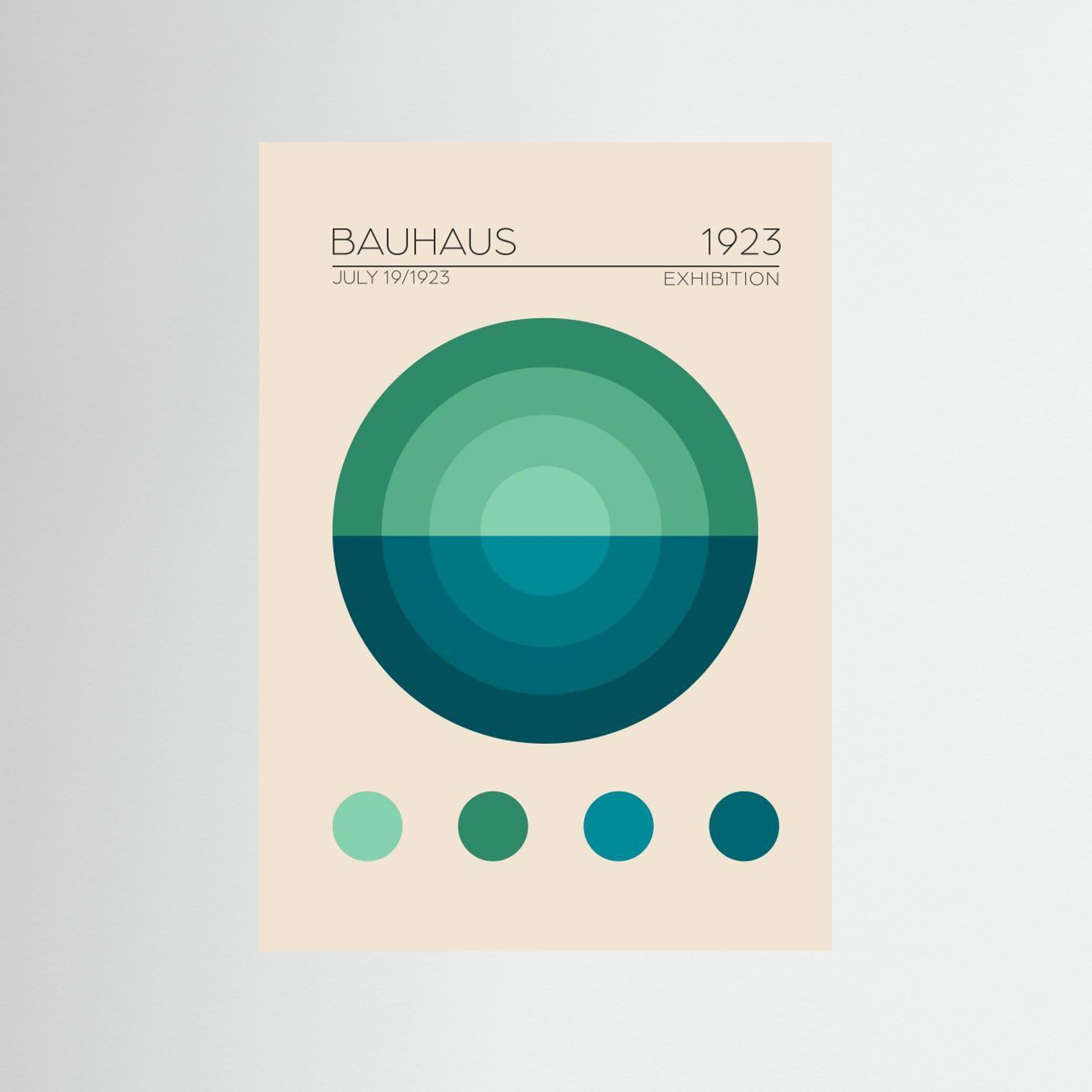 Bauhaus Mavi Daire by Emel Tunaboylu Fine Art Paper 