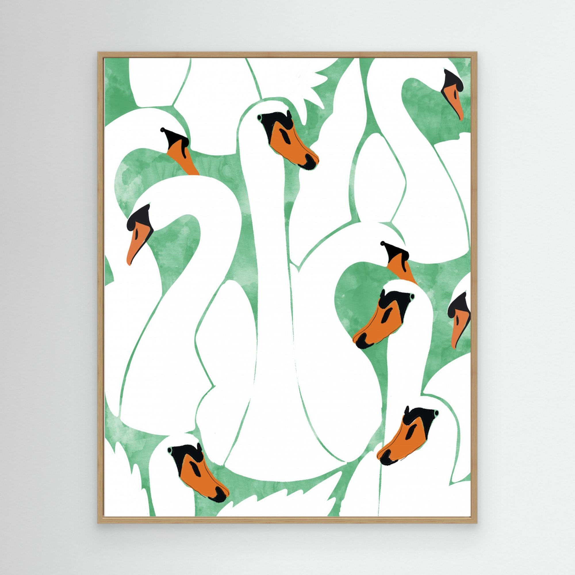 White Calm Was Born Into a Swan by Uma Gokhale Canvas