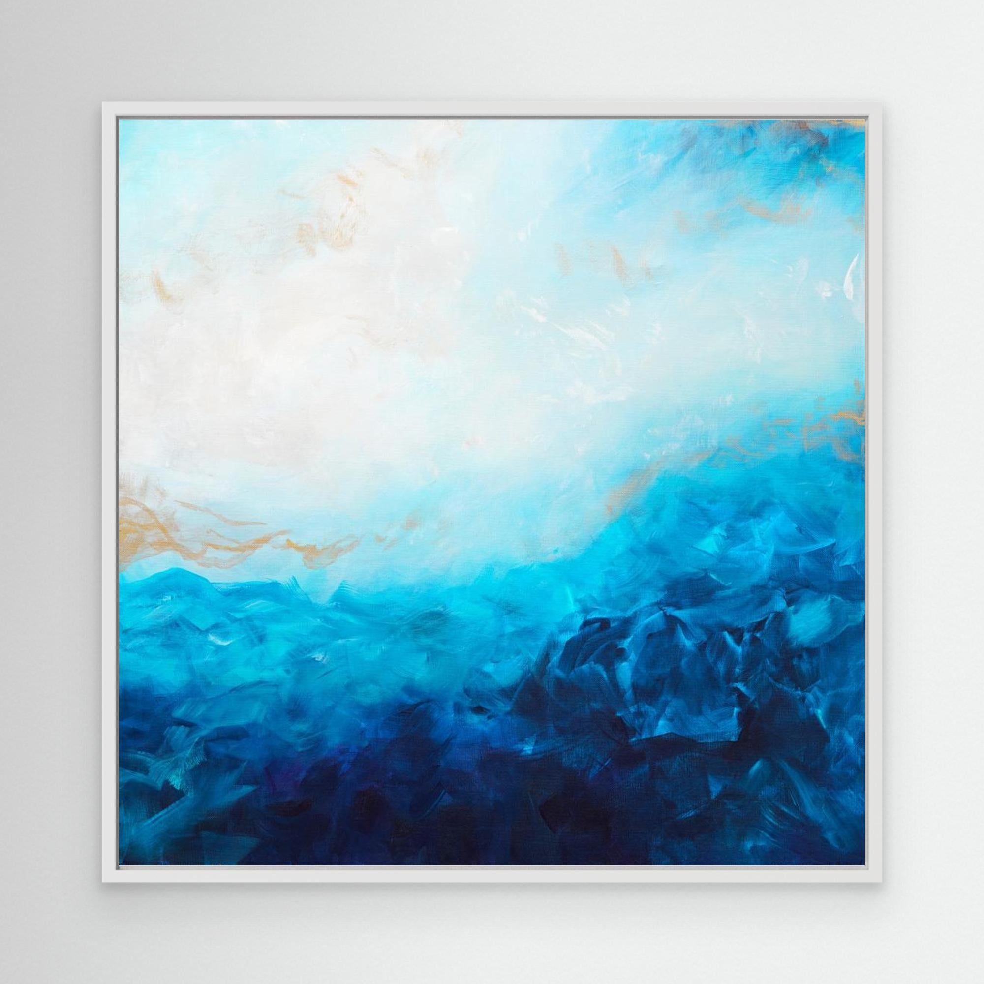 Blue Sea, golden Sunlight 2 by Françoise Wattré Canvas