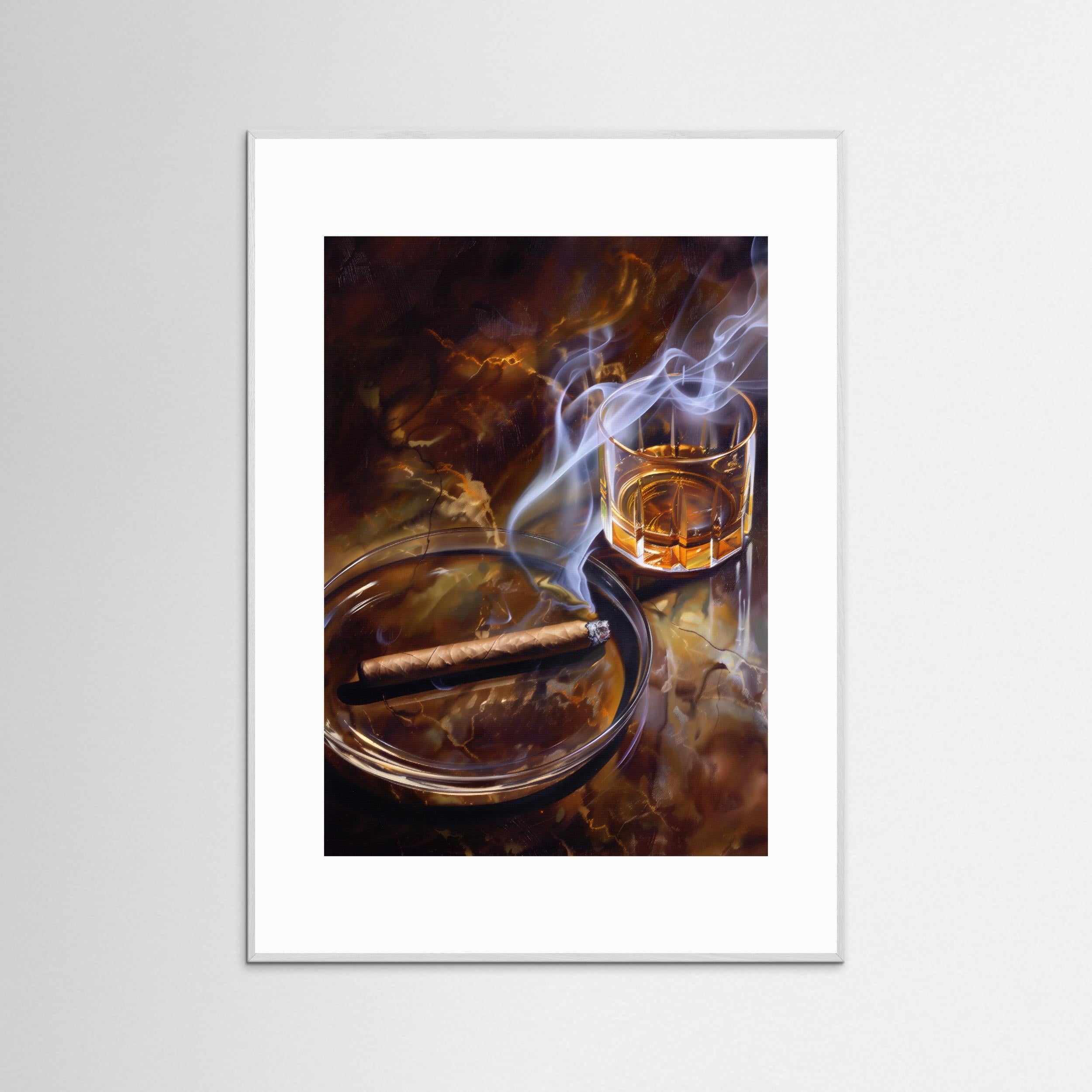 Whiskey and cigar by Andreas Magnusson Fine Art Paper 