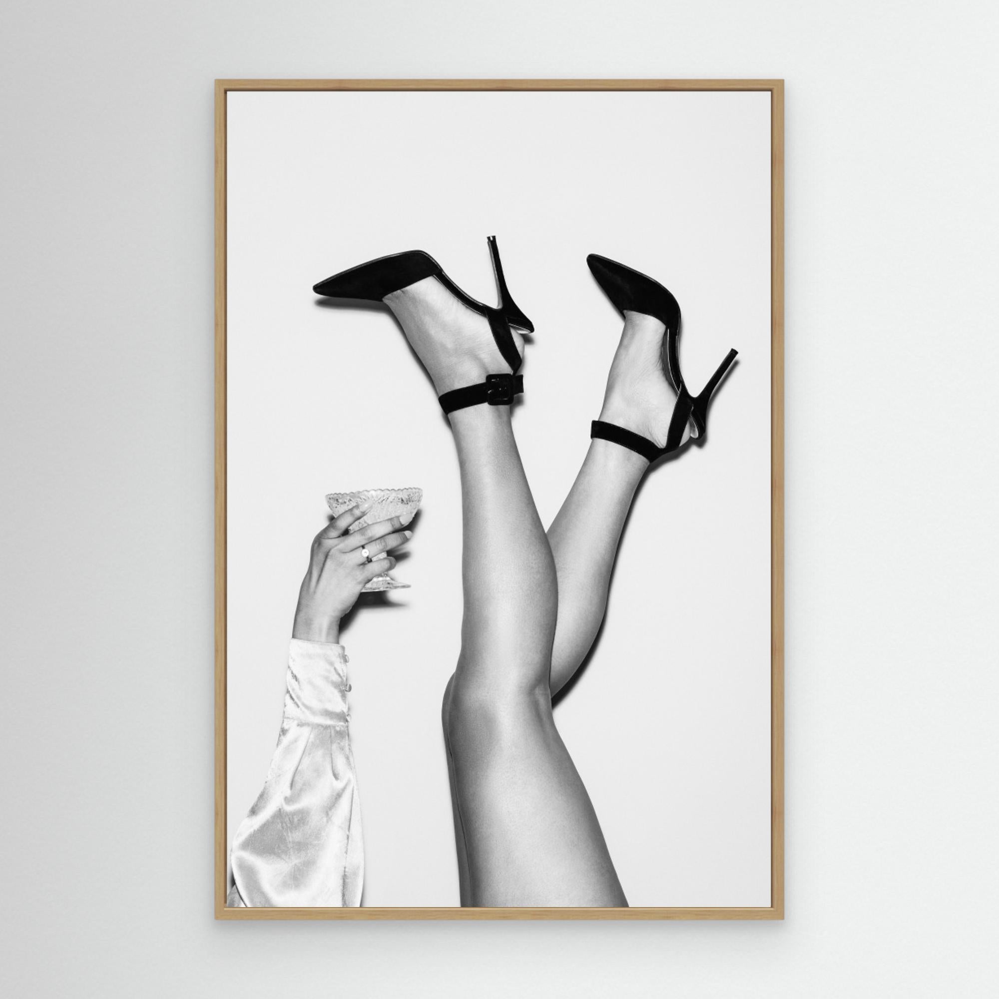 Feet and Cocktail B&w by Pictufy Studio Iii Canvas