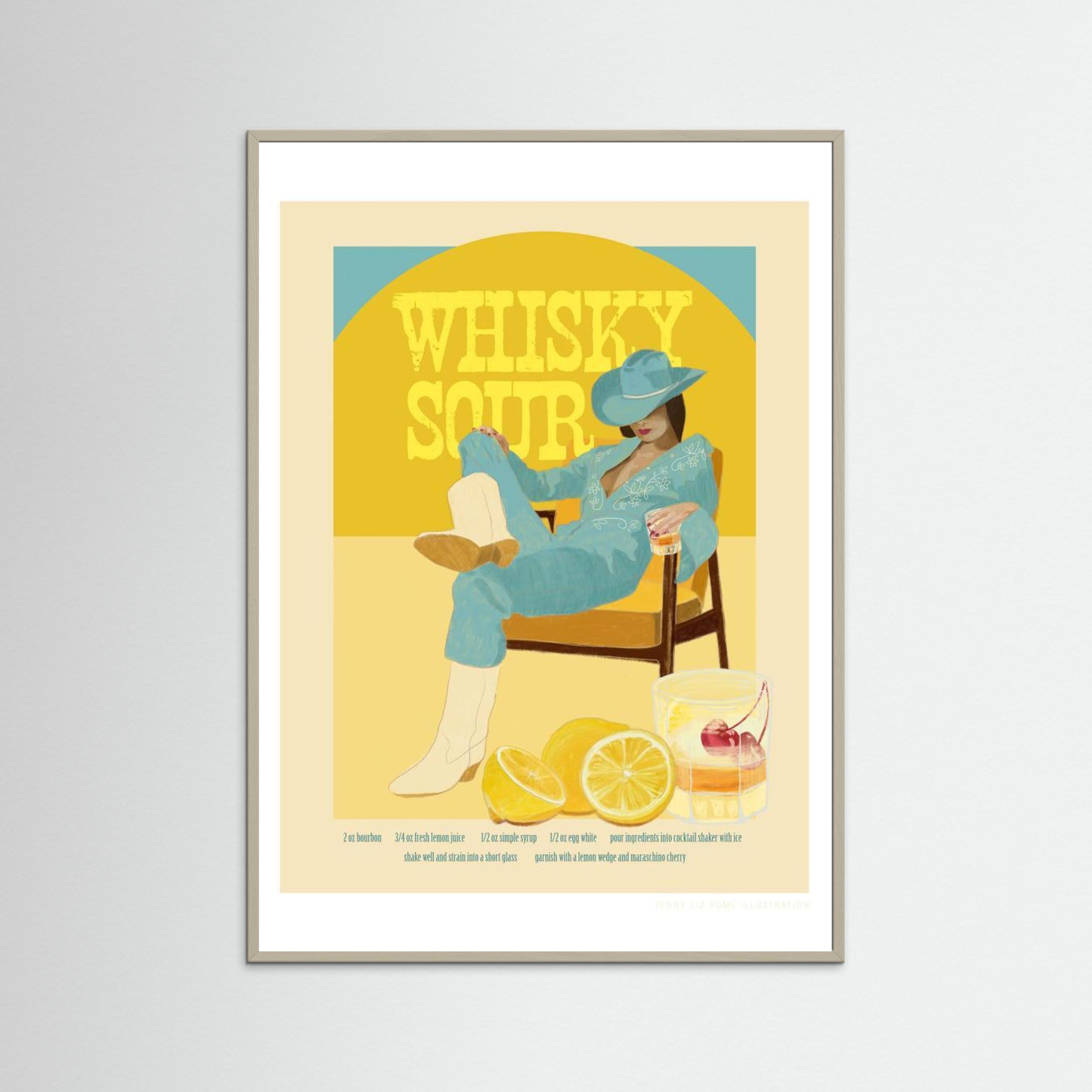 Jlr Cocktails Whiskysour by Jenny Liz Rome Fine Art Paper 