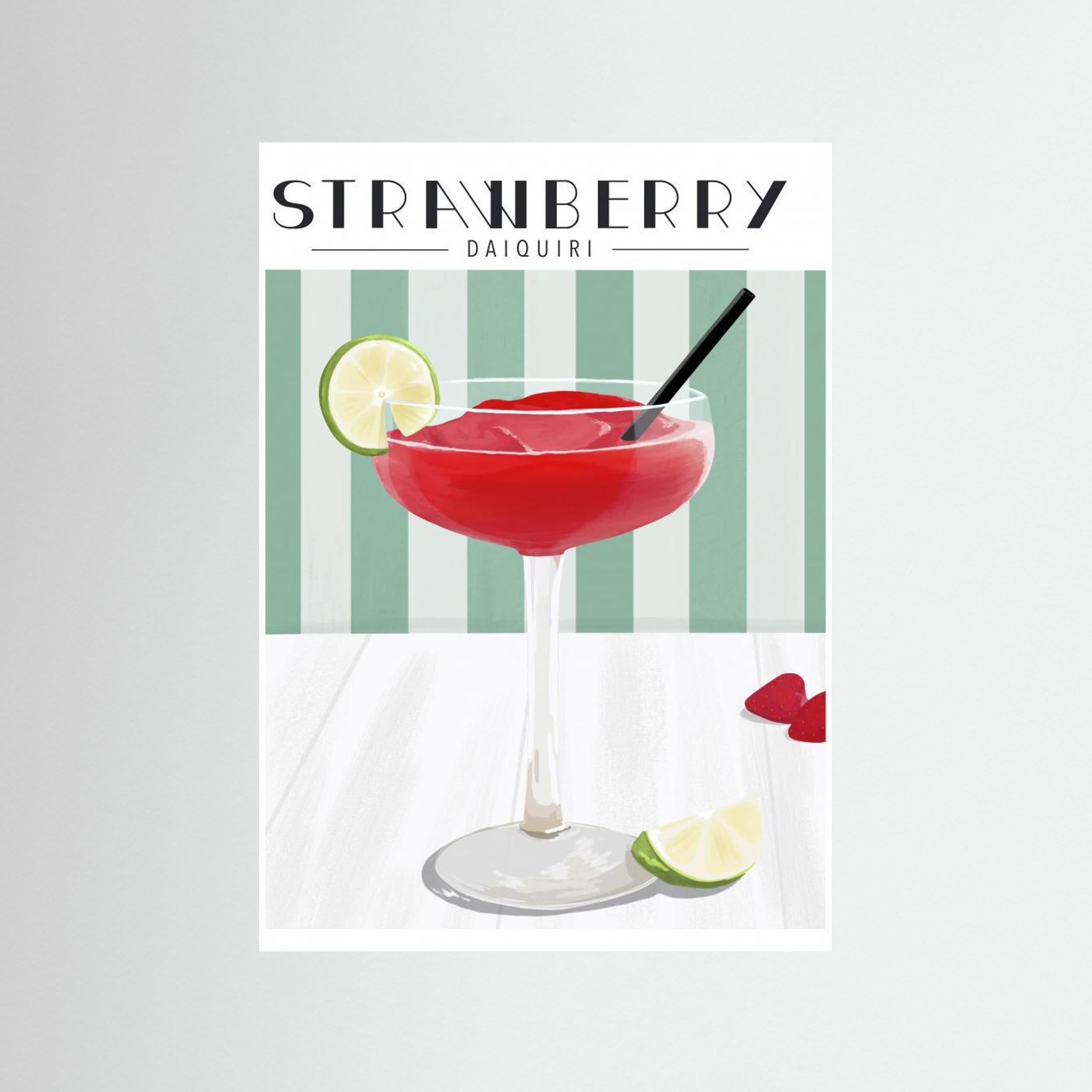 Strawberry Daiquiri by By Kammille Fine Art Paper 