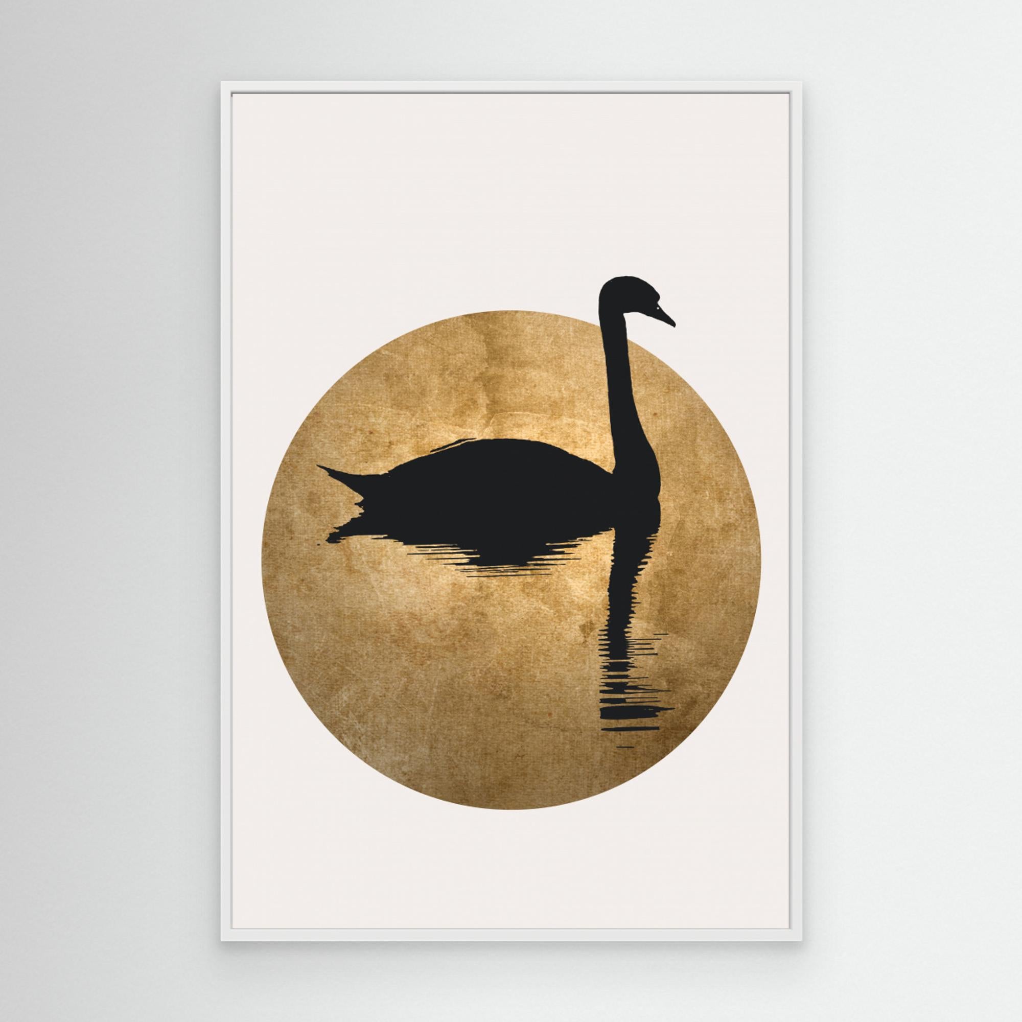 The Swan Gold by Kubistika Canvas