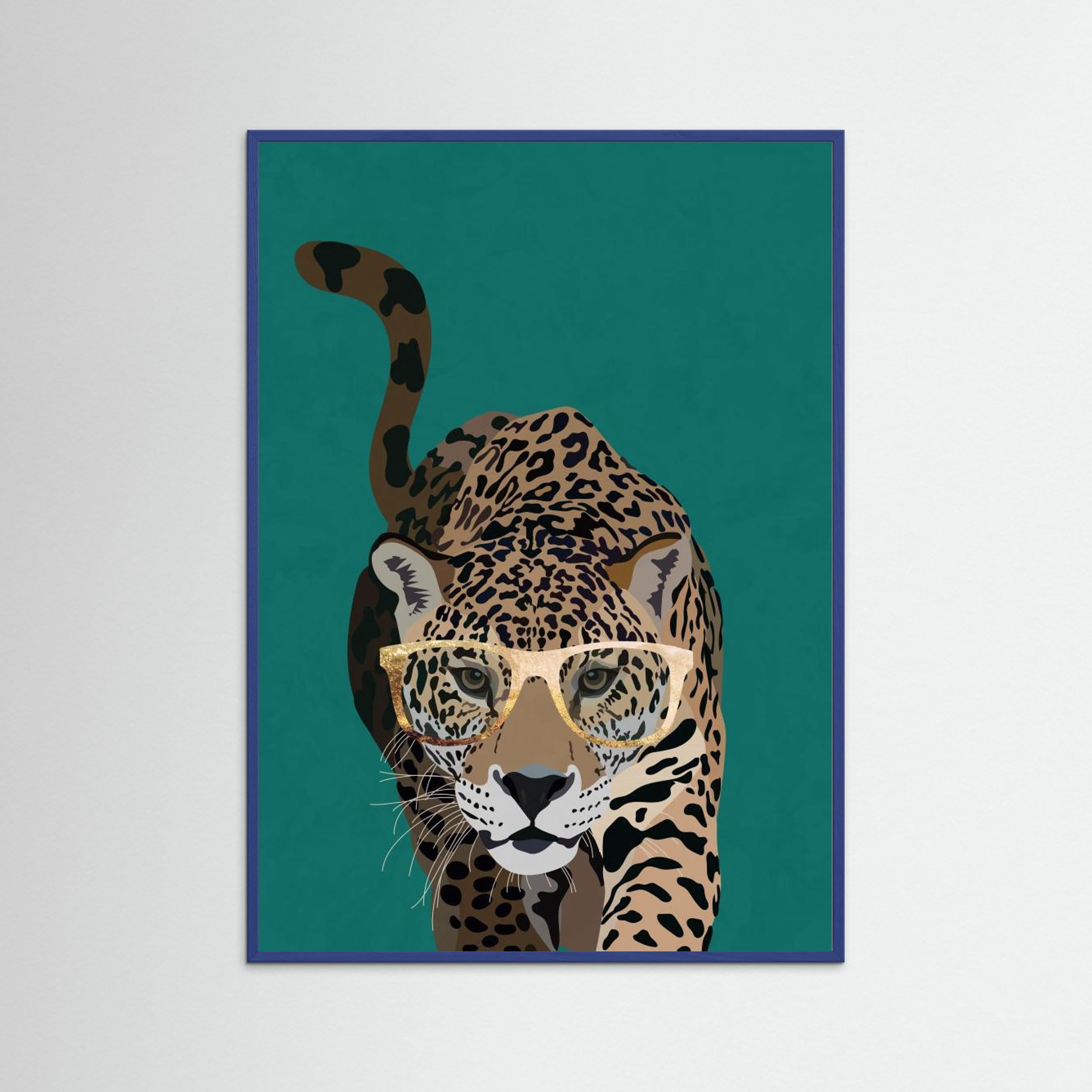 Curious green leopard by Sarah Manovski Fine Art Paper