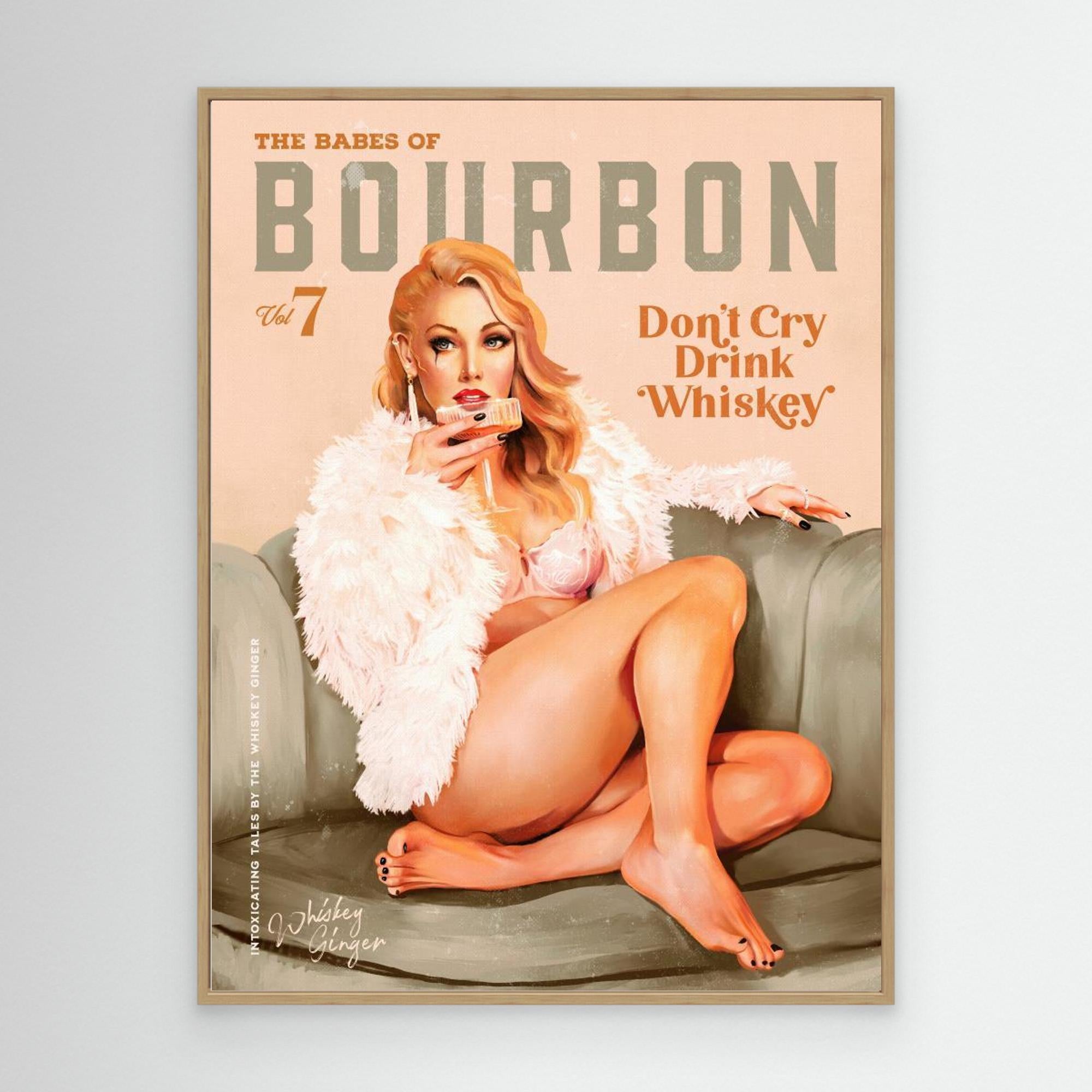 Babes of Bourbon Vol 7 Sexy Vintage Whiskey Pinup Girl by The Whiskey Ginger Canvas