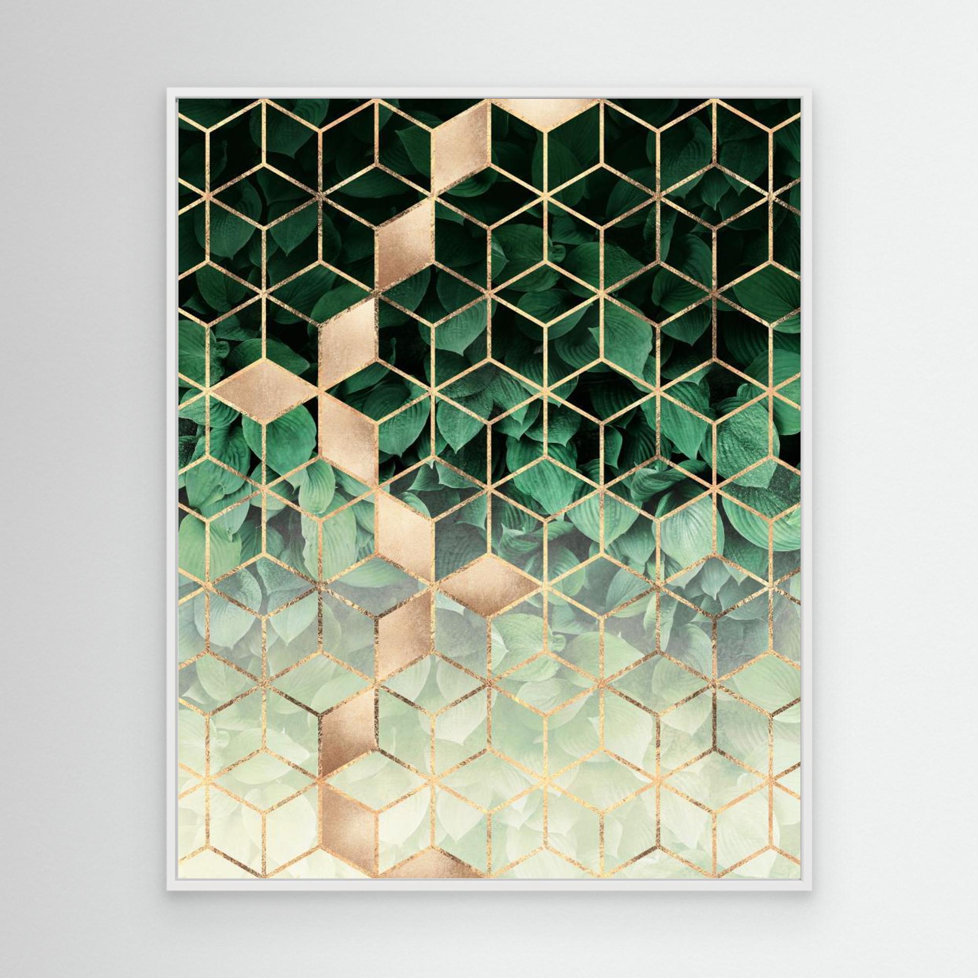 Leaves And Cubes by Elisabeth Fredriksson Canvas