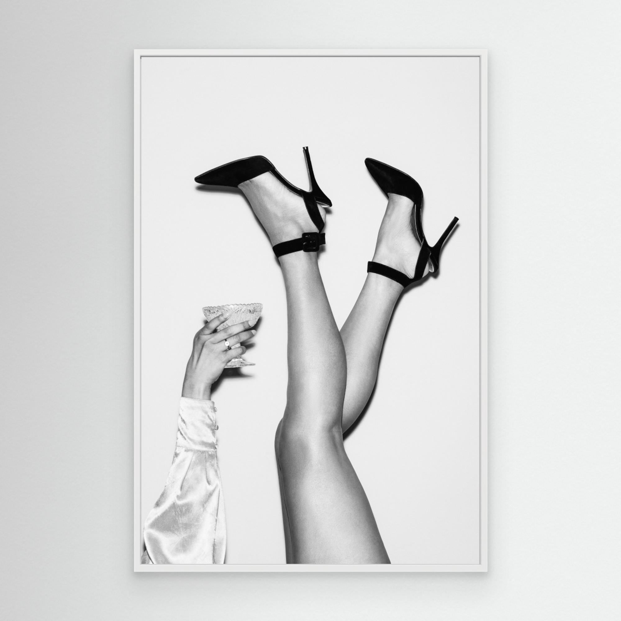 Feet and Cocktail B&w by Pictufy Studio Iii Canvas