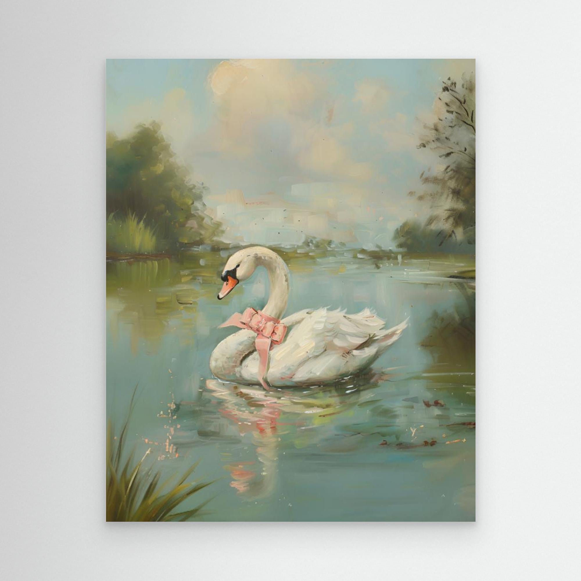 Vintage Swan Coquette by Jolly And Dash Canvas