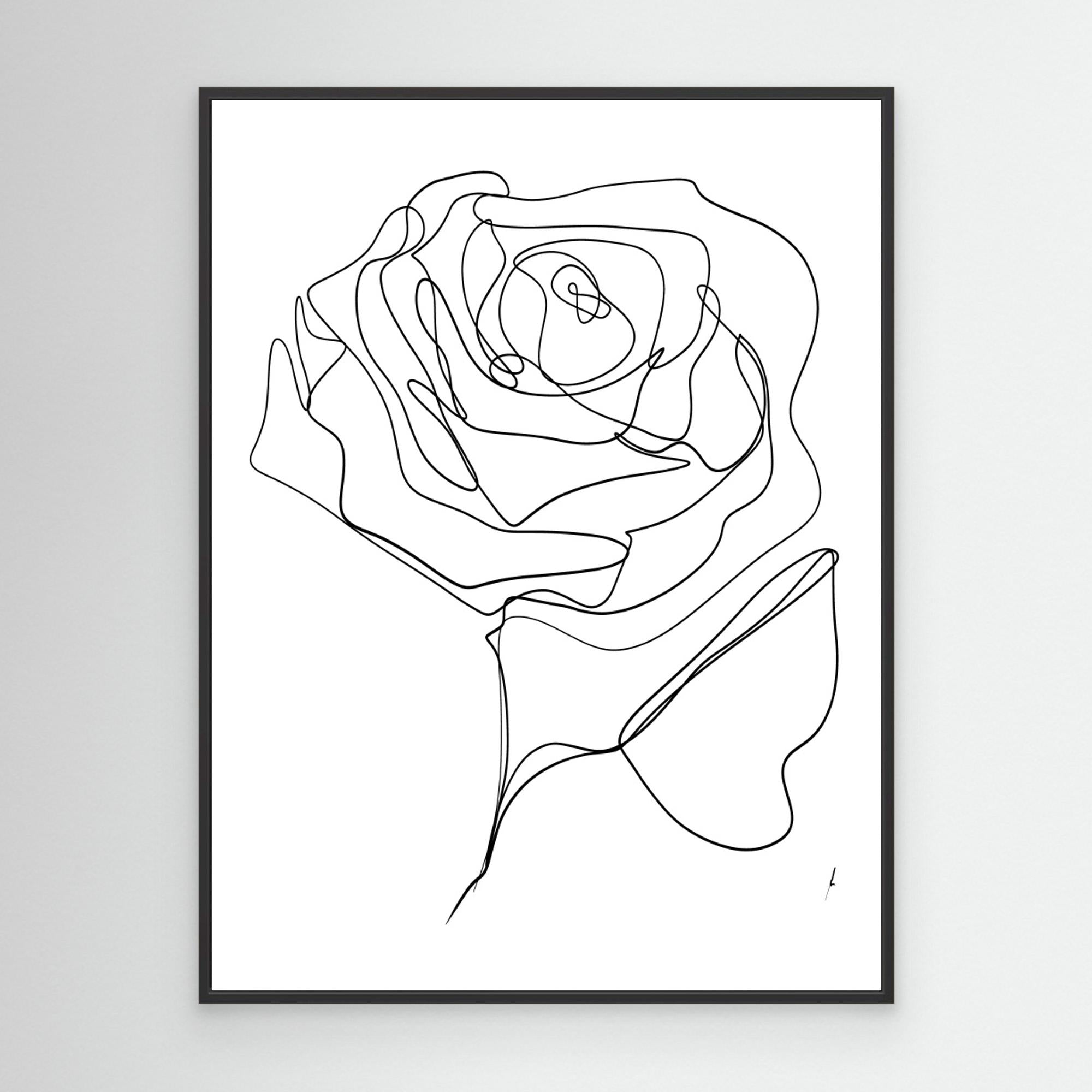 ROSE ONE-LINE DRAWING by Ankie Kooi Canvas