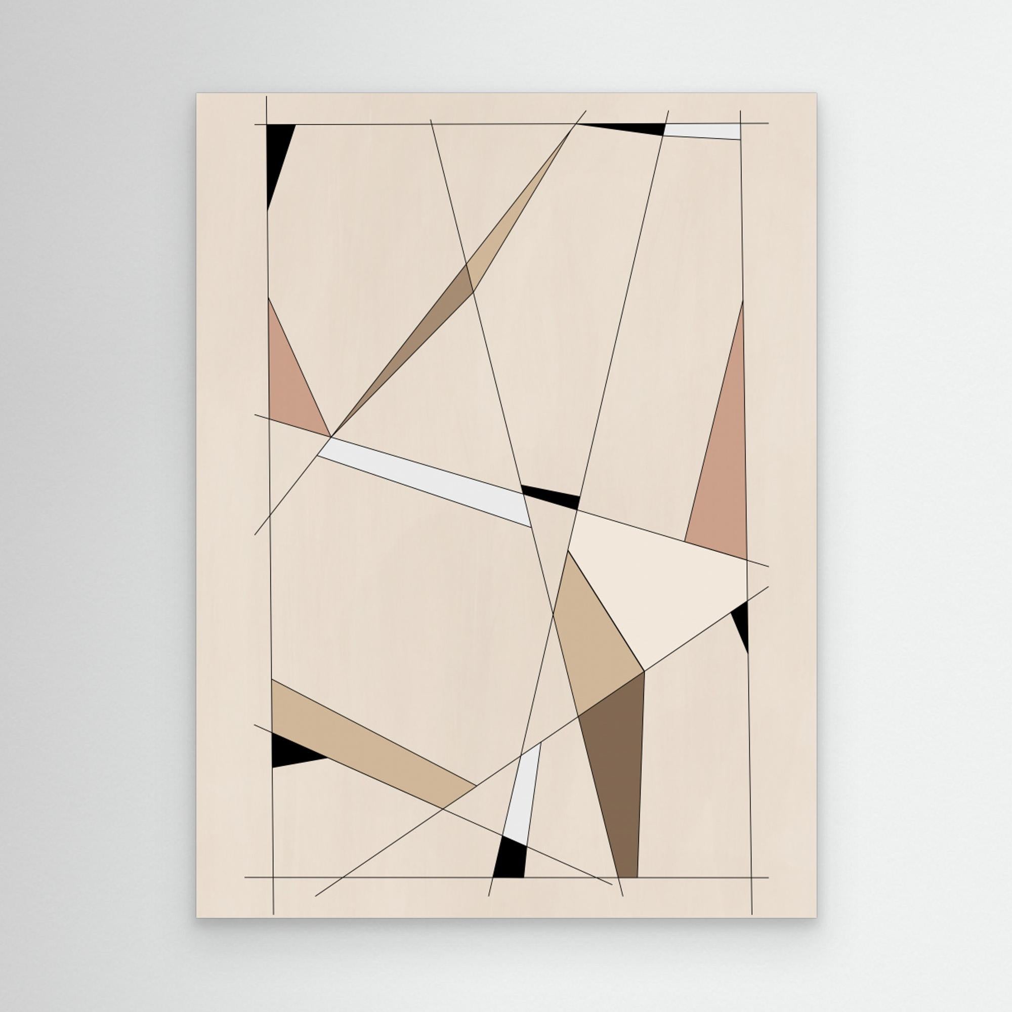 Geometric Beige art No.1 by Elena Ristova Canvas